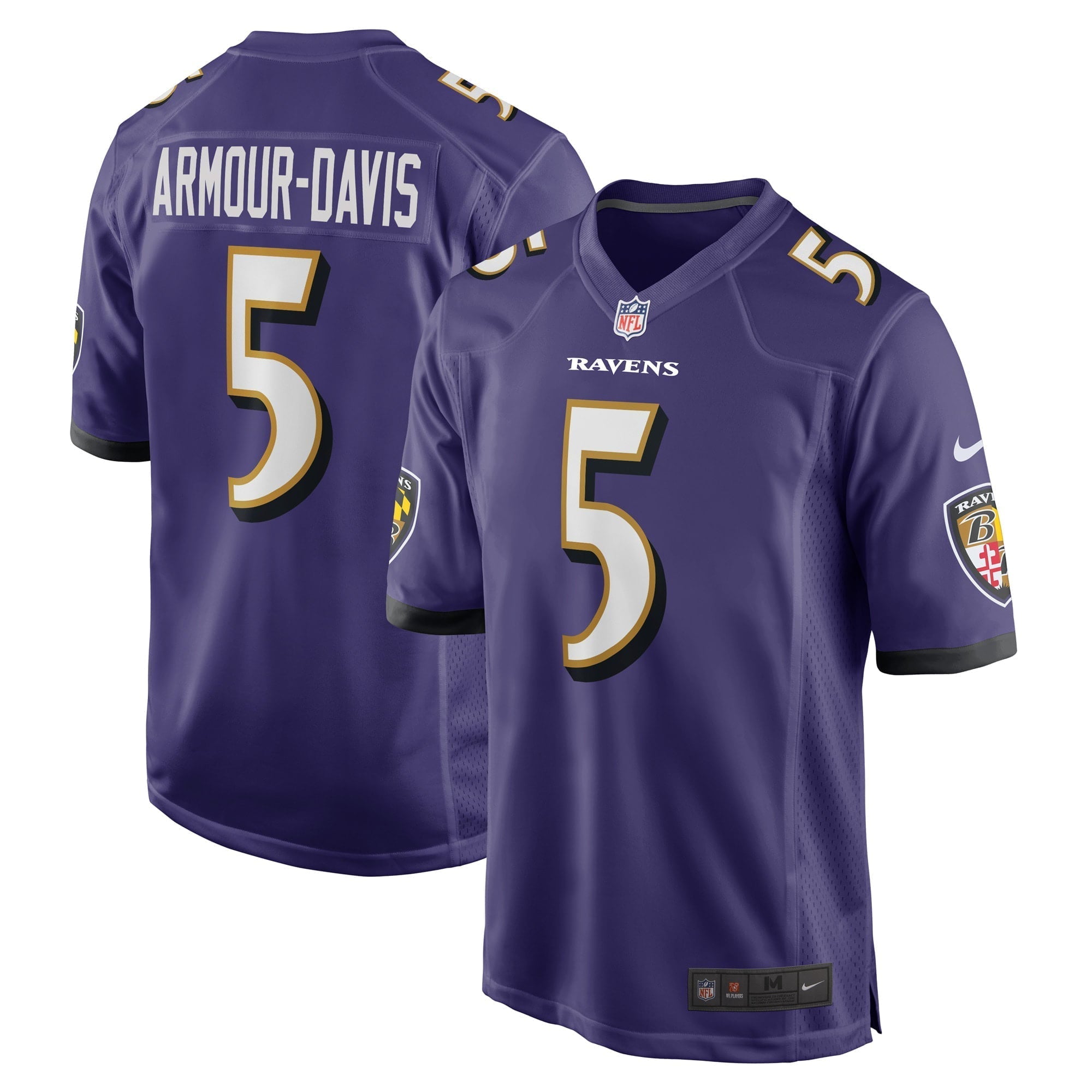 Men s Nike Jalyn Armour-Davis Purple Baltimore Ravens Game Player Jersey