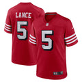 Men s Nike Trey Lance Scarlet San Francisco 49ers Alternate Game Player Jersey