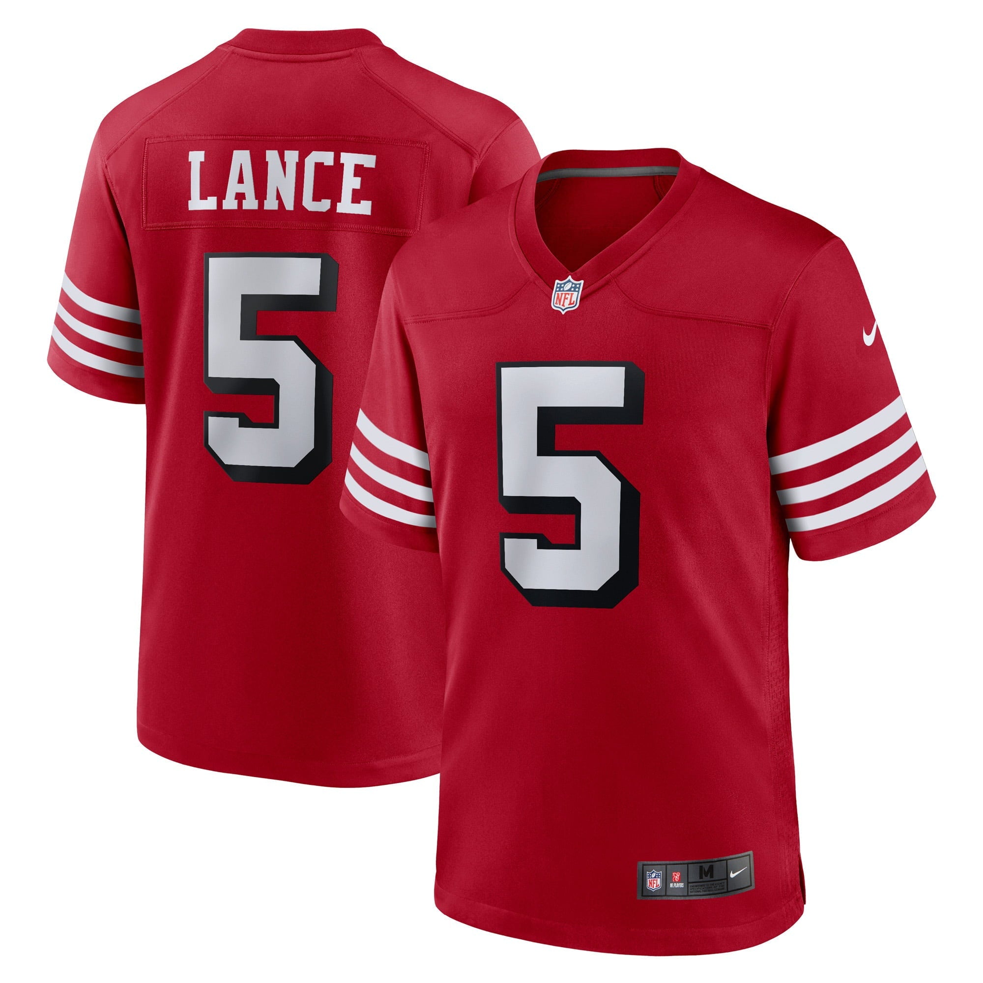 Men s Nike Trey Lance Scarlet San Francisco 49ers Alternate Game Player Jersey