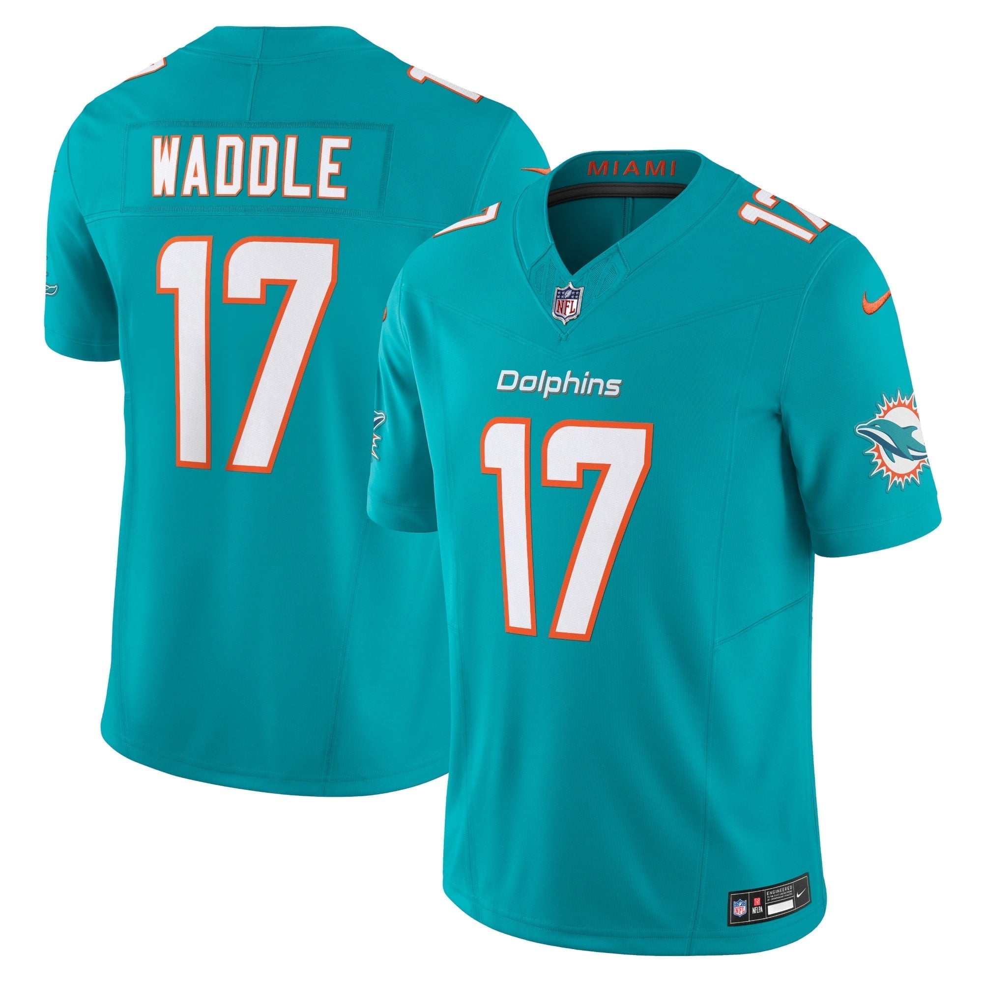 Men s Nike Jaylen Waddle Aqua Miami Dolphins Vapor F.U.S.E. Limited Jersey