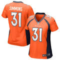 Women s Nike Justin Simmons Orange Denver Broncos Game Jersey