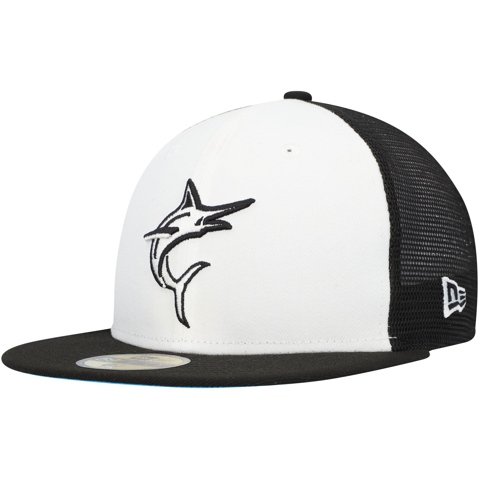 Miami Marlins New Era 2023 On-Field Batting Practice 59FIFTY Fitted Hat - White/Black