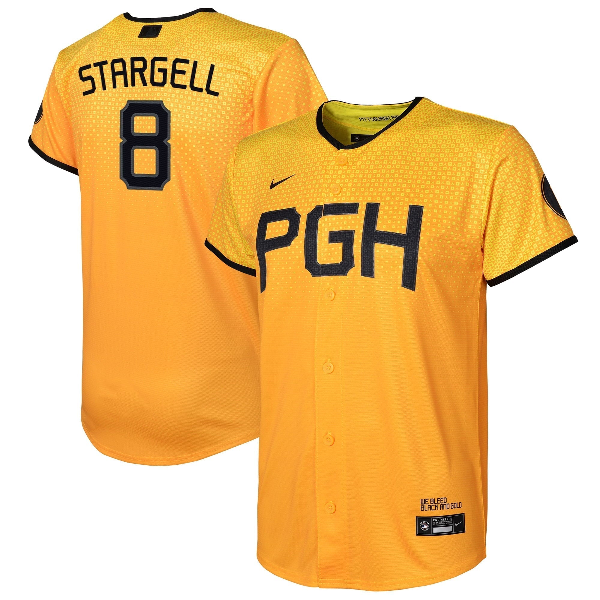 Youth Nike Willie Stargell Gold Pittsburgh Pirates 2023 City Connect Replica Player Jersey