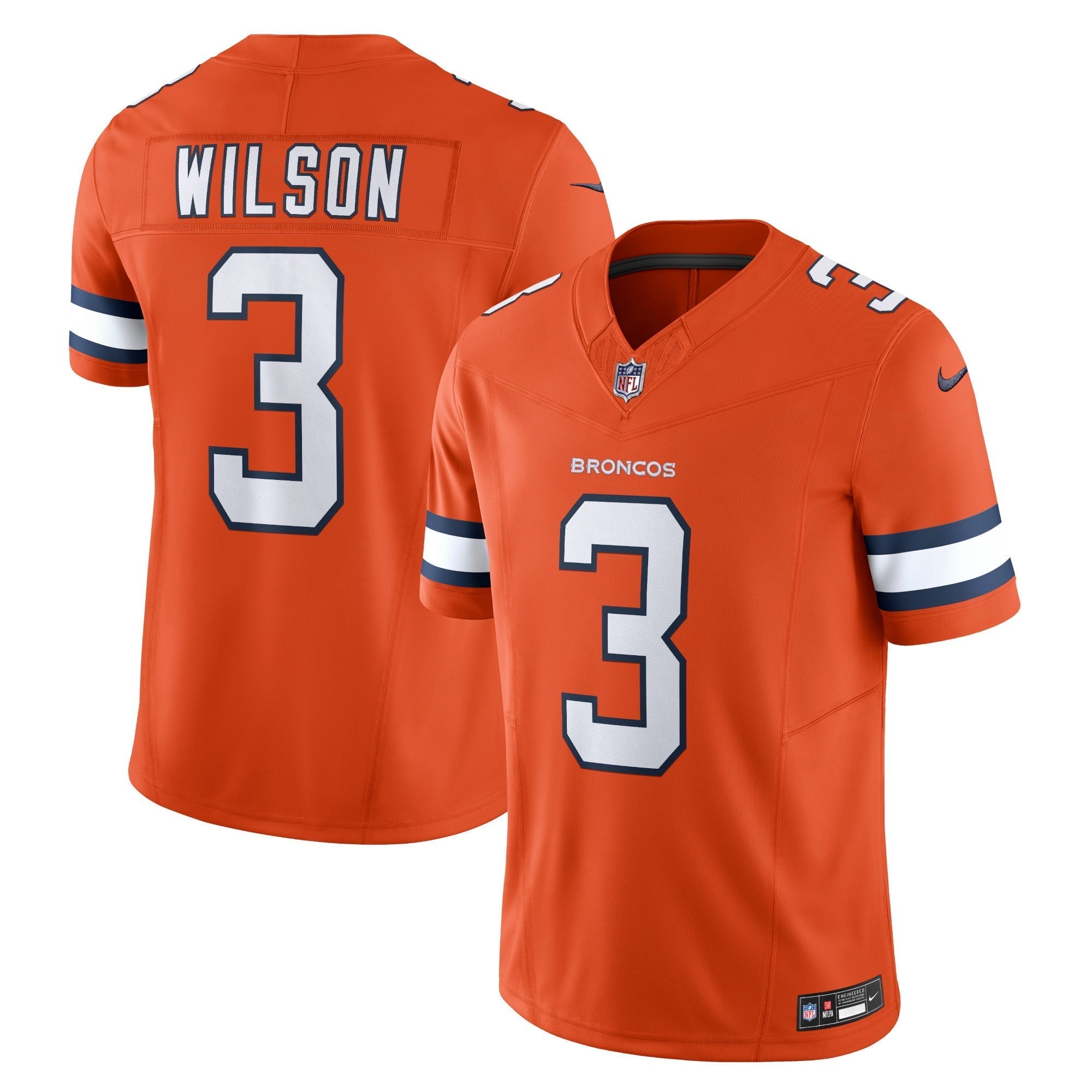 Men s Nike  Russell Wilson  Orange Denver Broncos Vapor F.U.S.E. Limited Jersey