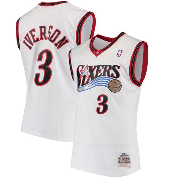Men's Philadelphia 76ers Allen Iverson 1997 Hardwood Classics Jersey - White