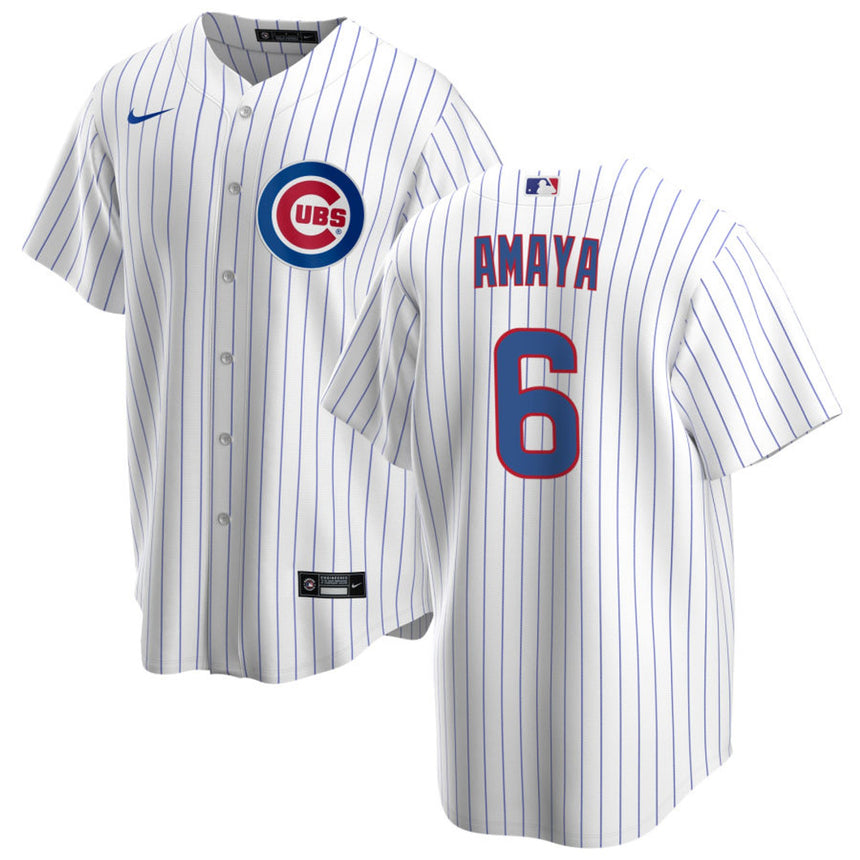 Men's Miguel Amaya Chicago Cubs White Home Premium Stitch Replica Jersey