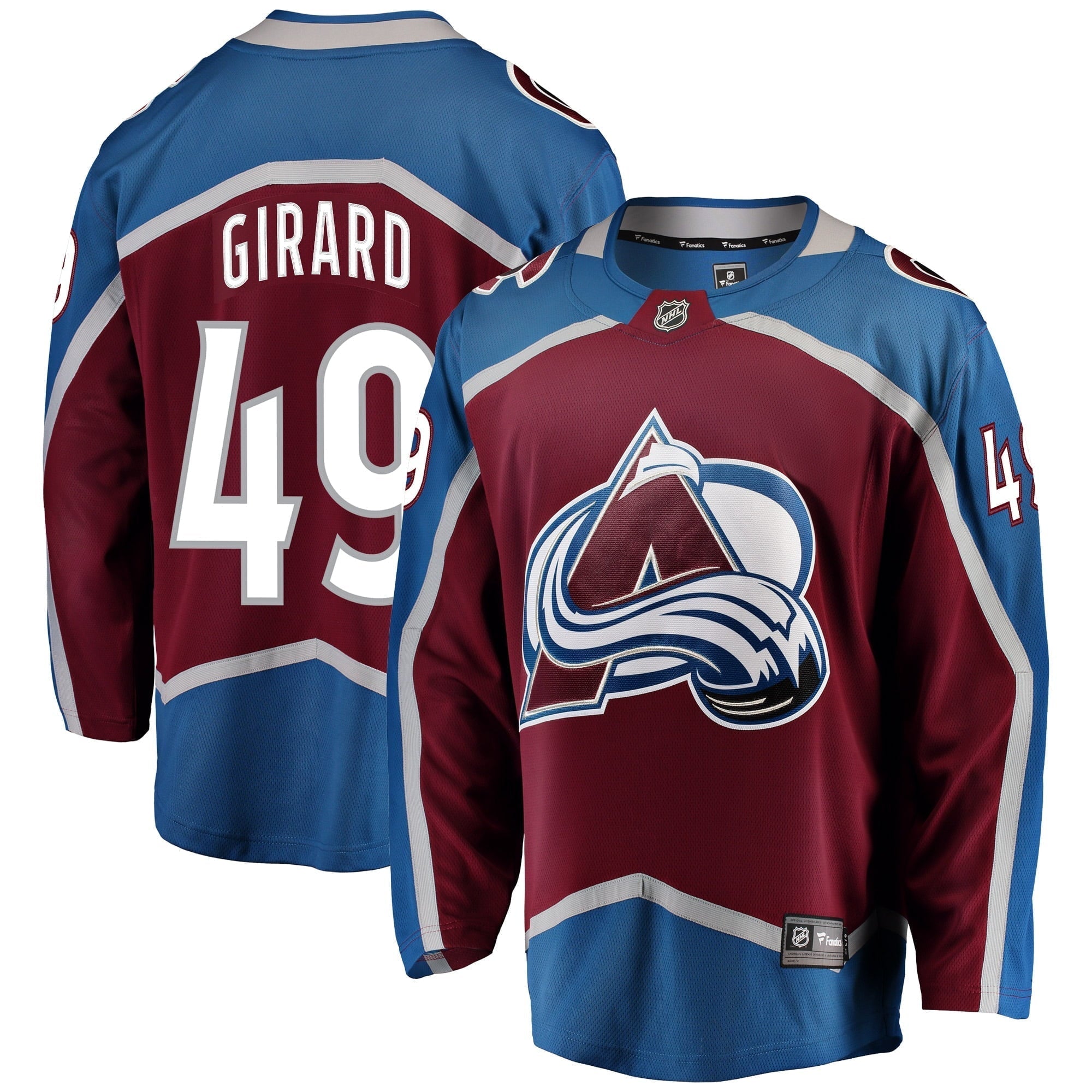 Men's Fanatics Branded Samuel Girard Burgundy Colorado Avalanche Breakaway Player Jersey