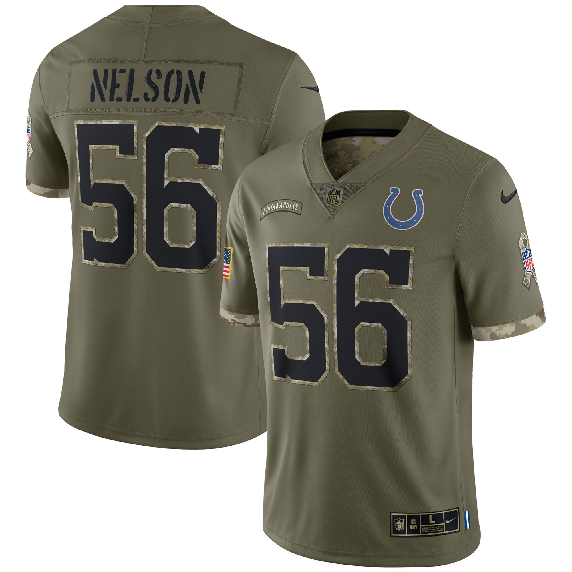 Quenton Nelson Indianapolis Colts Nike 2022 Salute To Service Limited Jersey   Olive