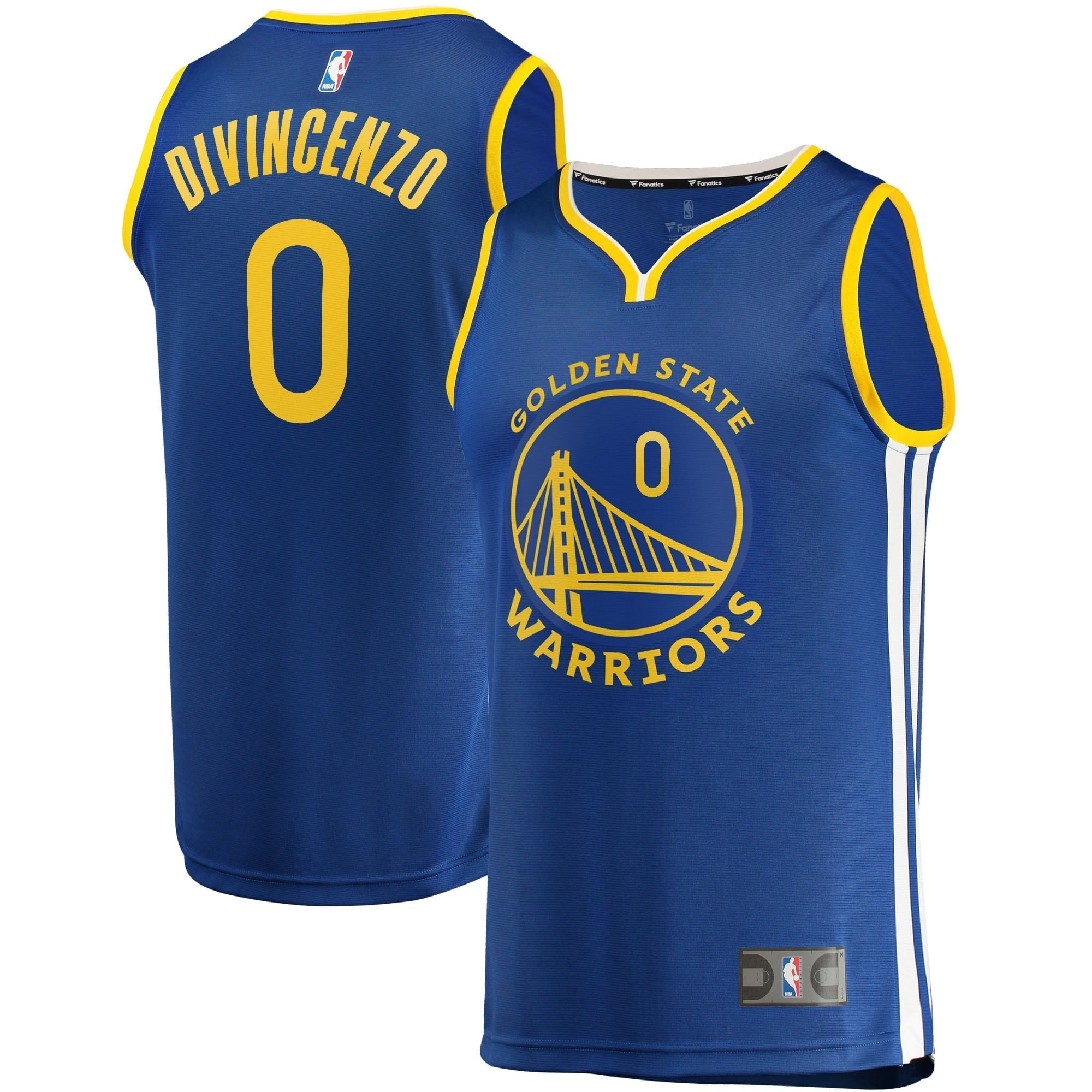 Men's Fanatics Branded Donte DiVincenzo Blue Golden State Warriors 2022/23 Fast Break Replica Player Jersey - Icon