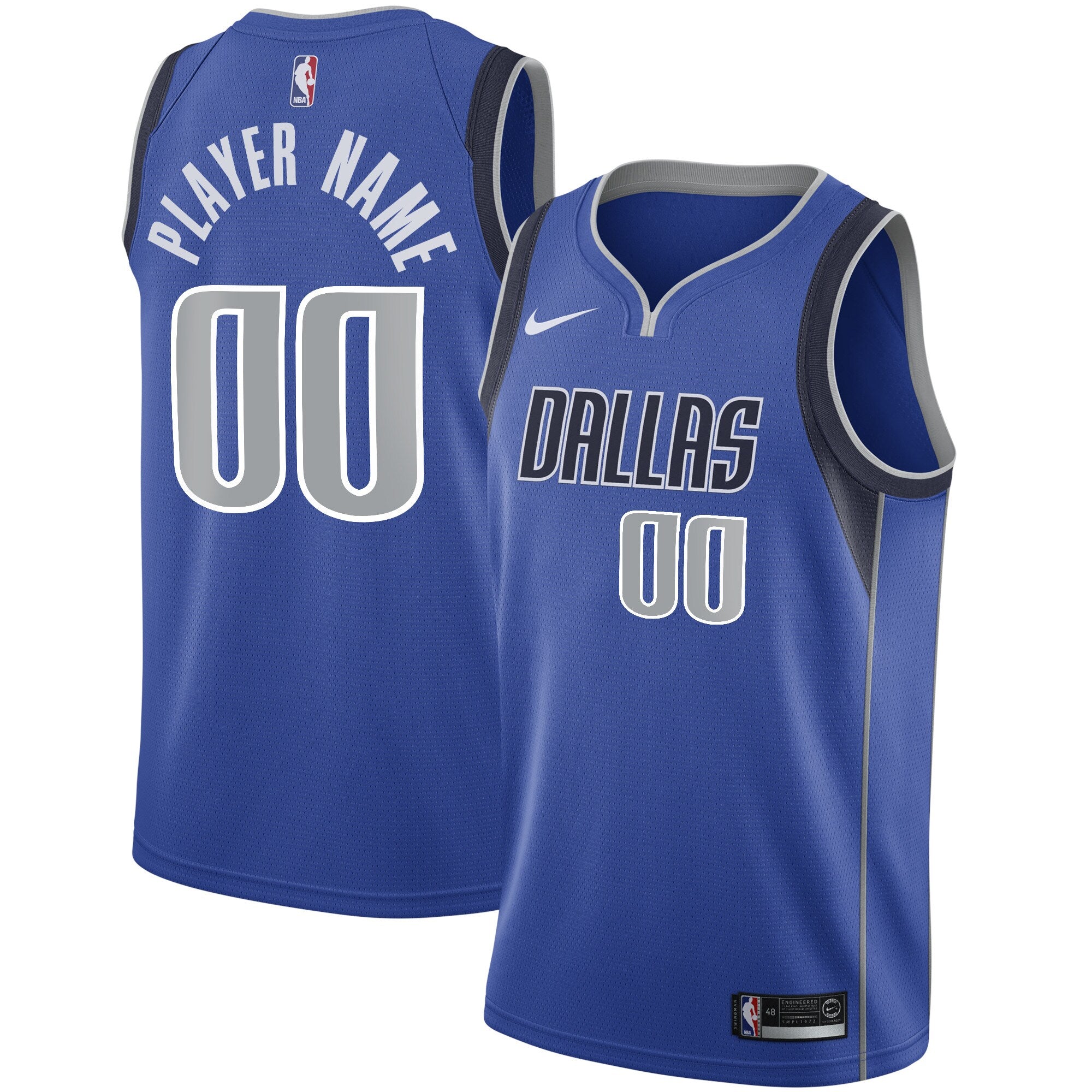 Dallas Mavericks Nike Swingman Custom Jersey Royal - Icon Edition