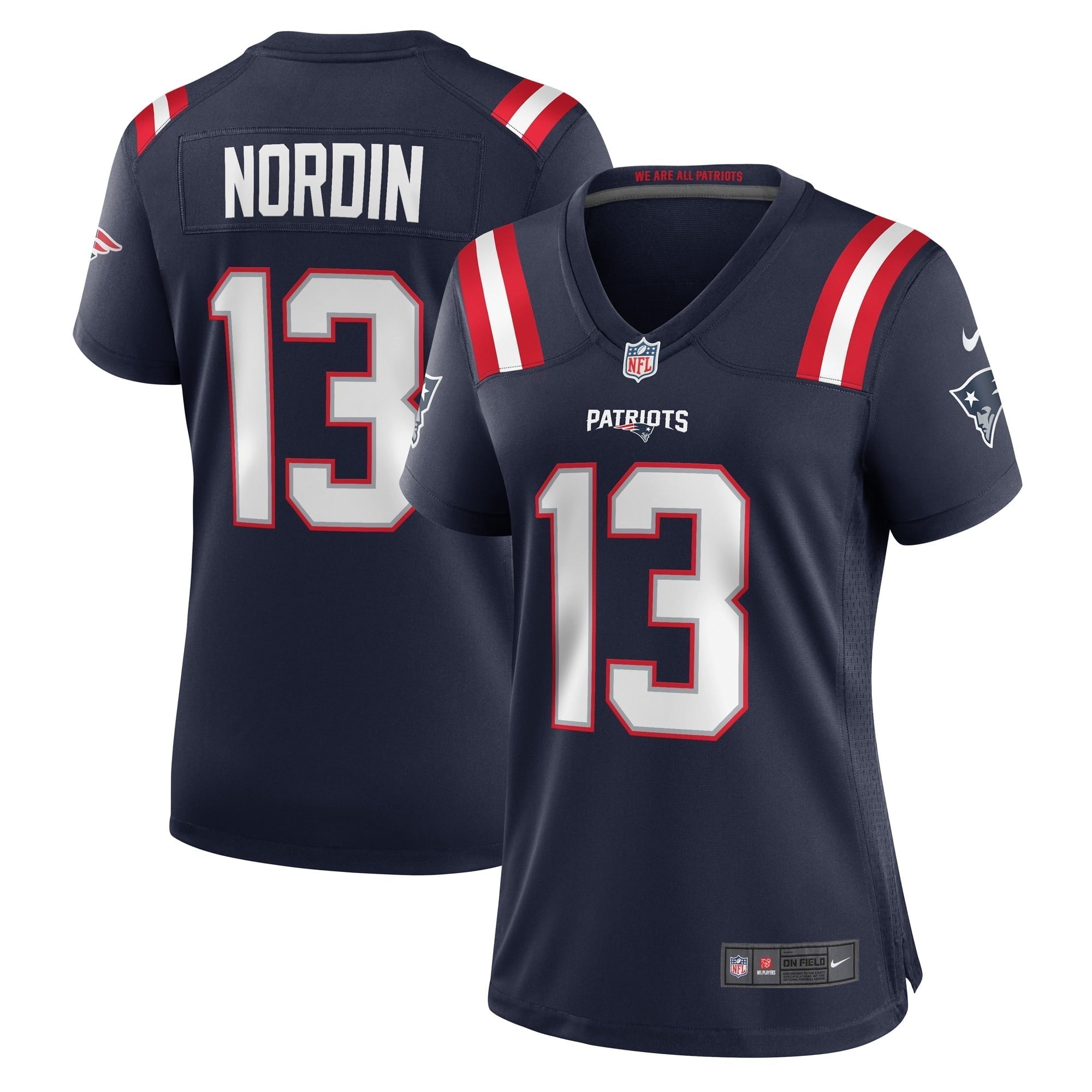 Women s Nike Quinn Nordin Navy New England Patriots Game Player Jersey