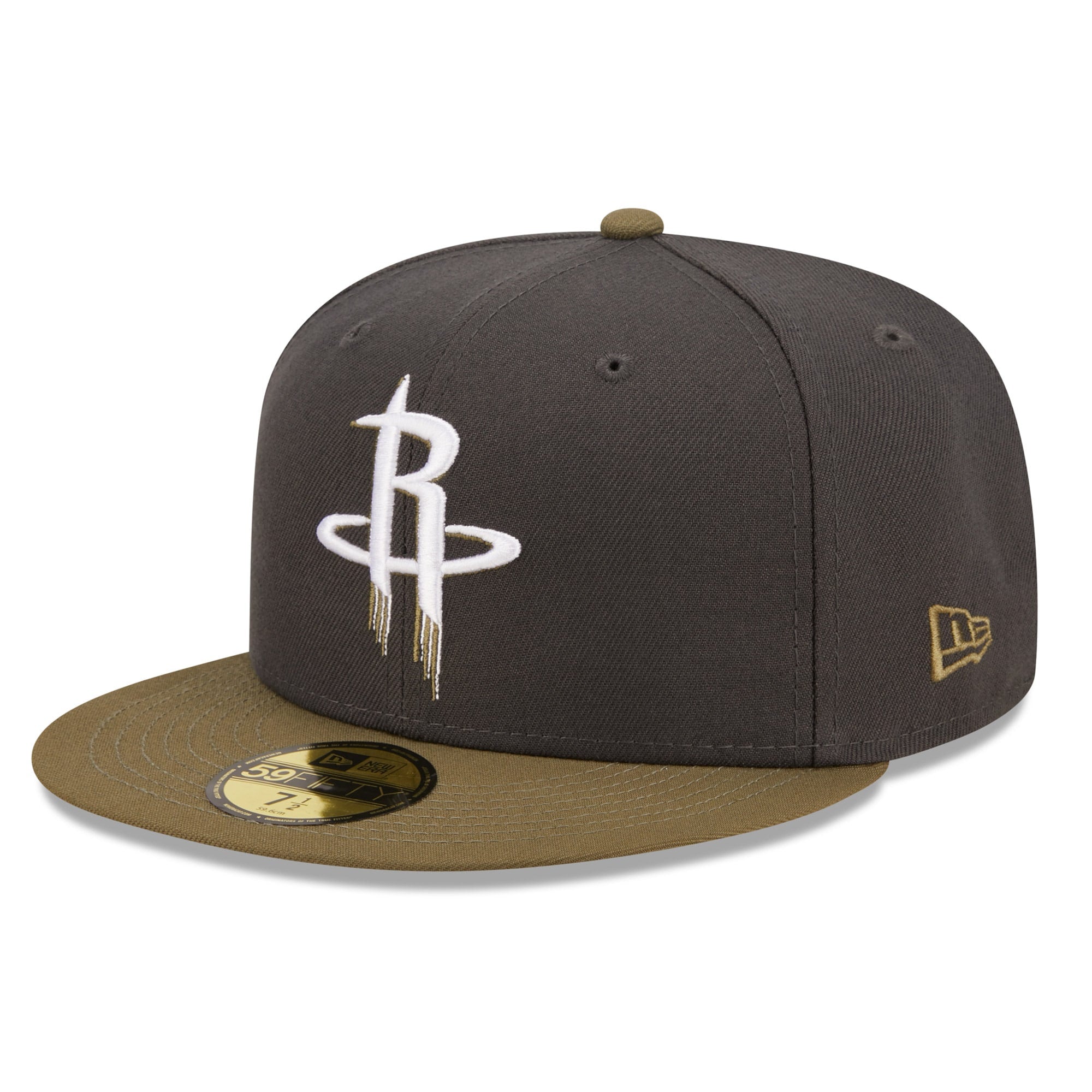 Houston Rockets New Era Two-Tone 59FIFTY Fitted Hat - Charcoal/Olive