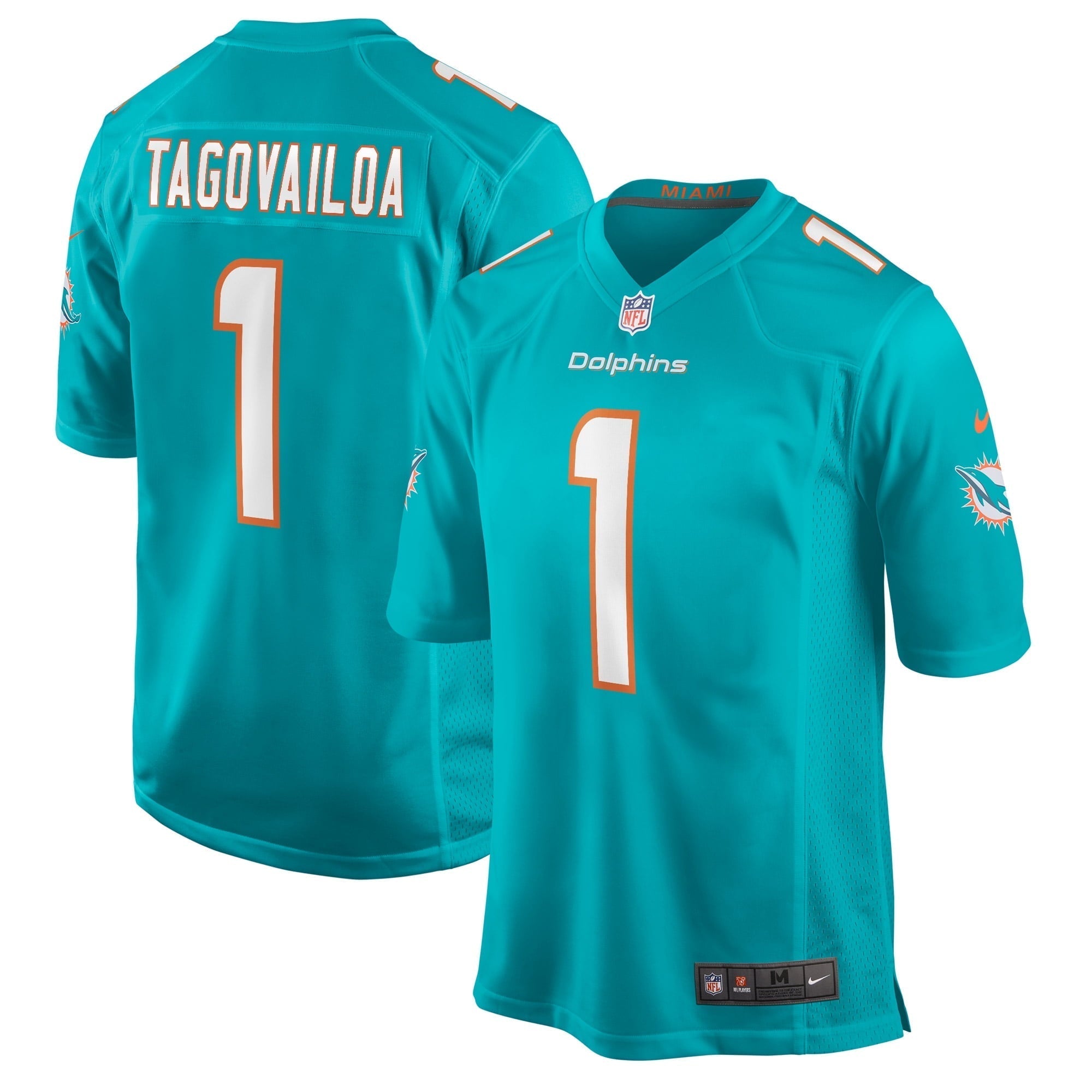 Men s Nike Tua Tagovailoa Aqua Miami Dolphins Game Jersey