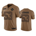 Men s Indianapolis Colts Shaquille Leonard 2023 Brown Salute To Sertvice Limited Stitched Jersey