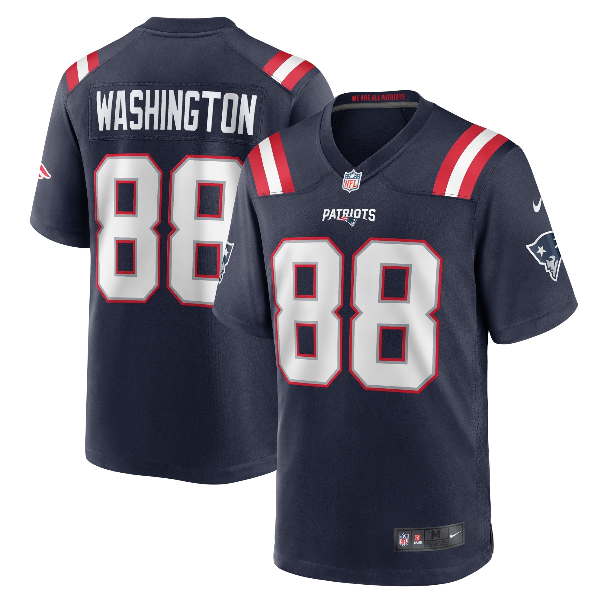 Scotty Washington New England Patriots Nike Home Game Player Jersey   Navy