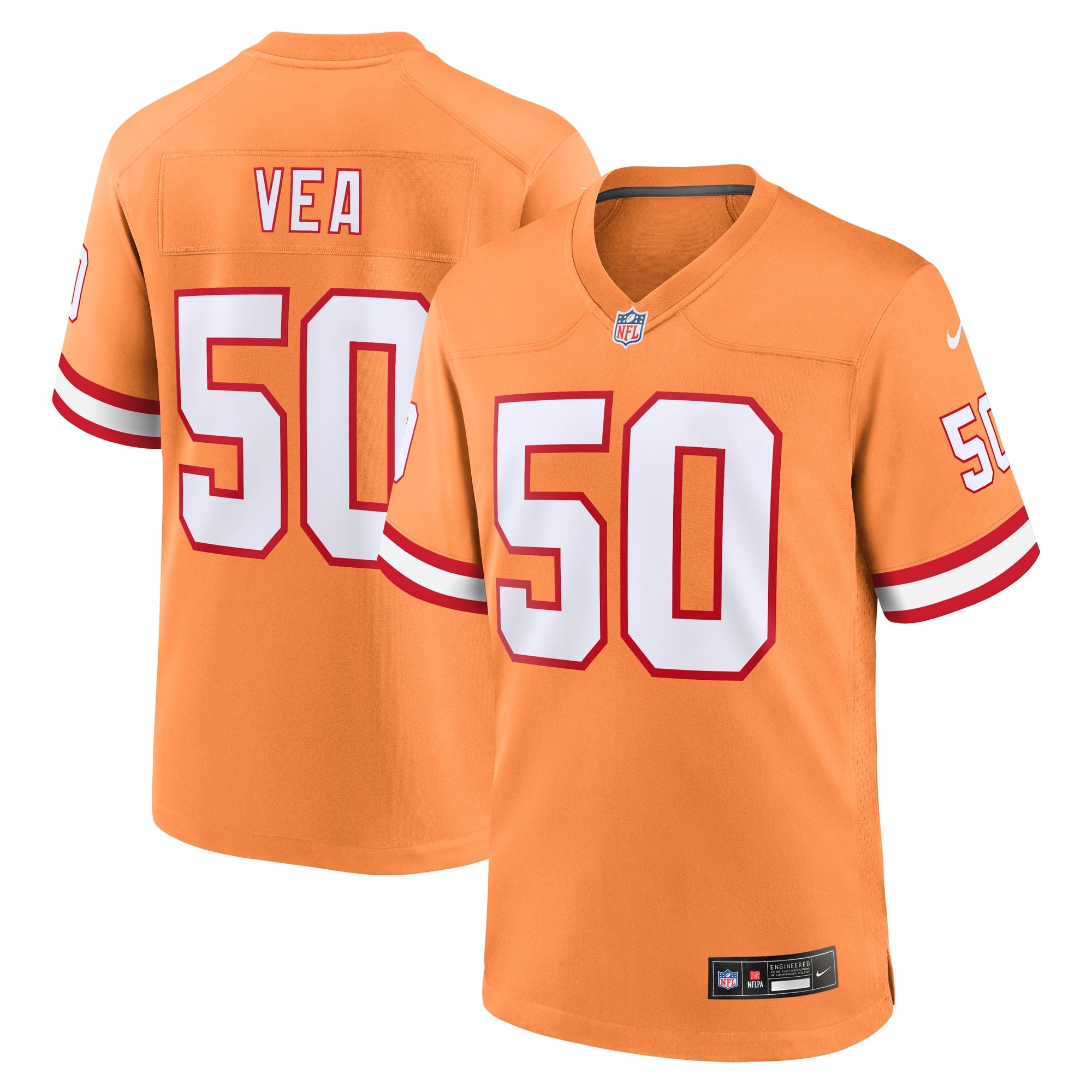 Vita Vea Tampa Bay Buccaneers Nike Throwback Game Jersey   Orange