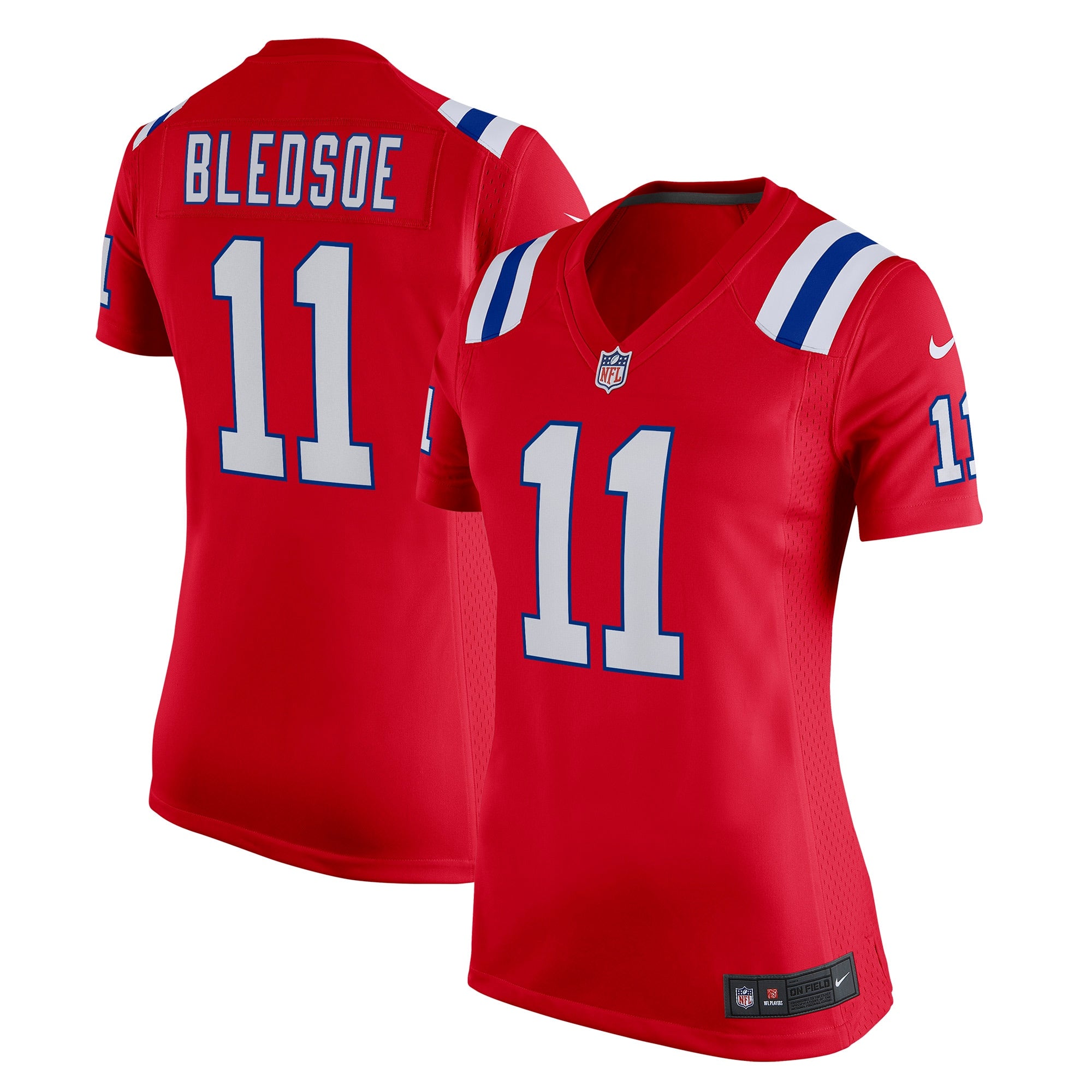 Drew Bledsoe New England Patriots Nike Women s Retired Game Jersey   Red