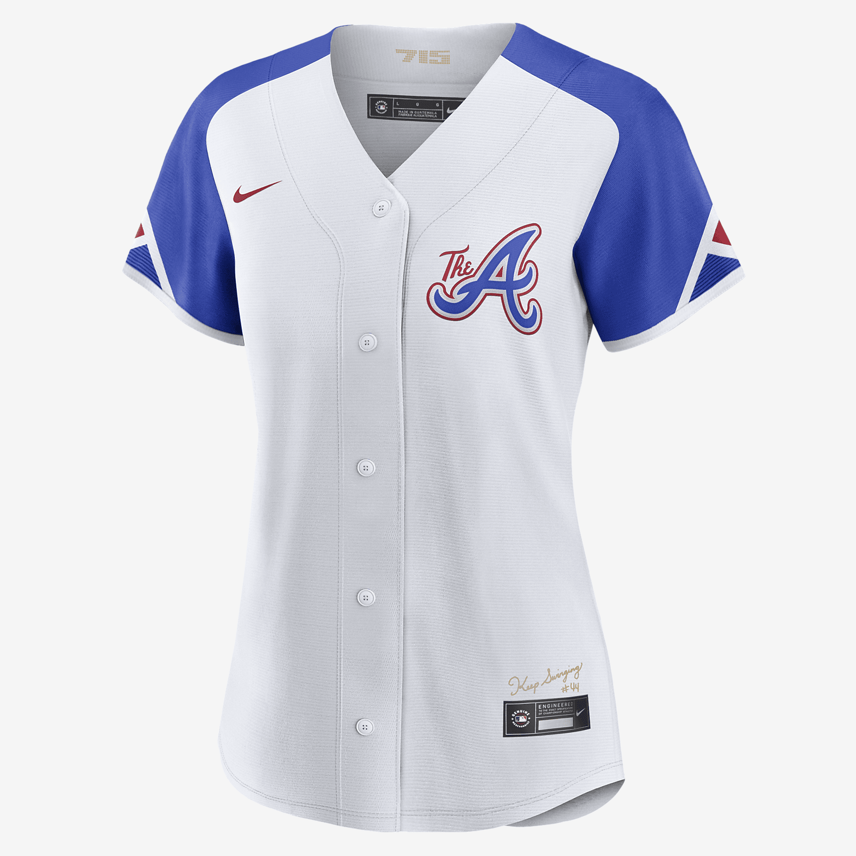 MLB Atlanta Braves City Connect (Ozzie Albies) Women's Replica Baseball Jersey - White/Royal Blue