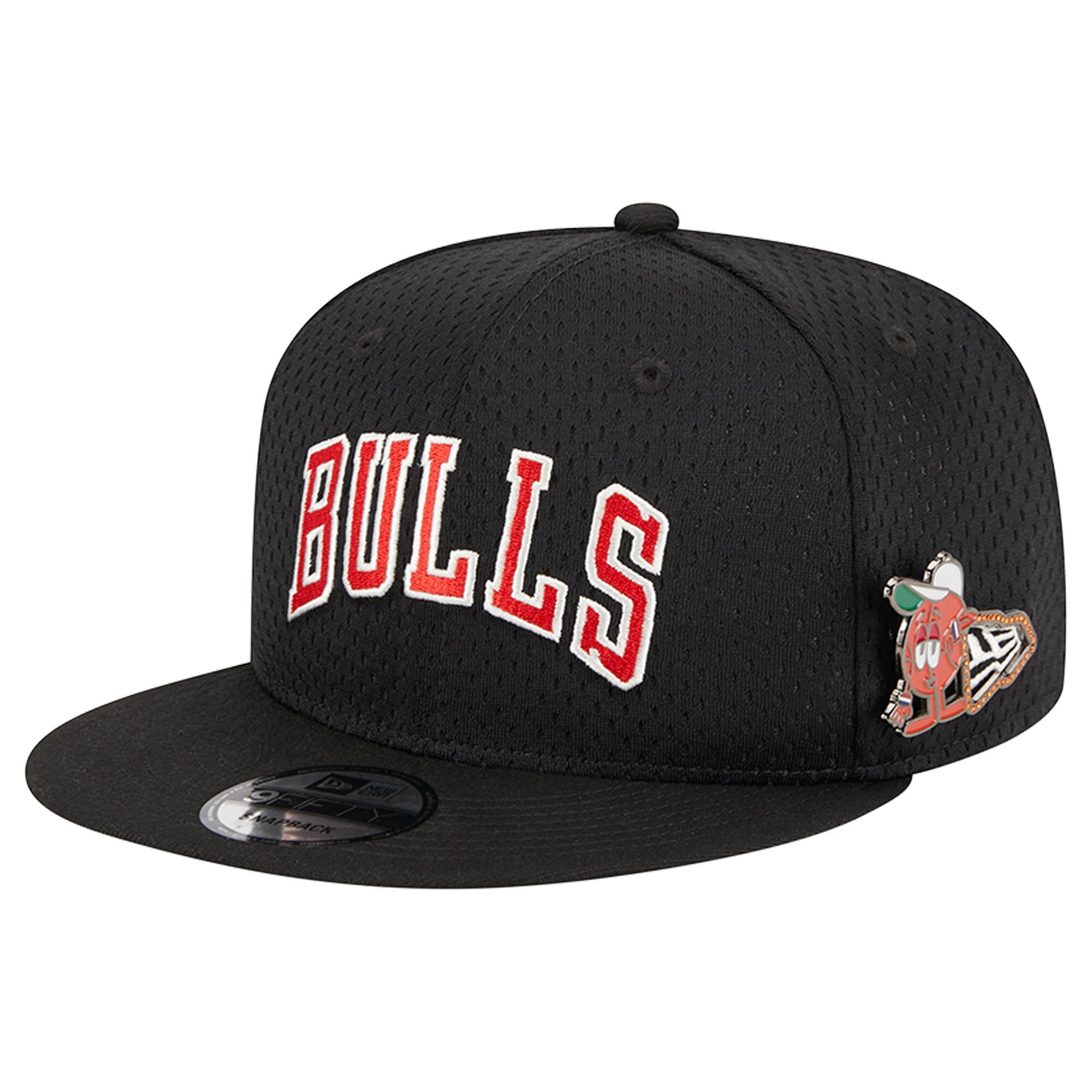 Chicago Bulls New Era Post-Up Pin Mesh 9FIFTY Snapback Hat - Black