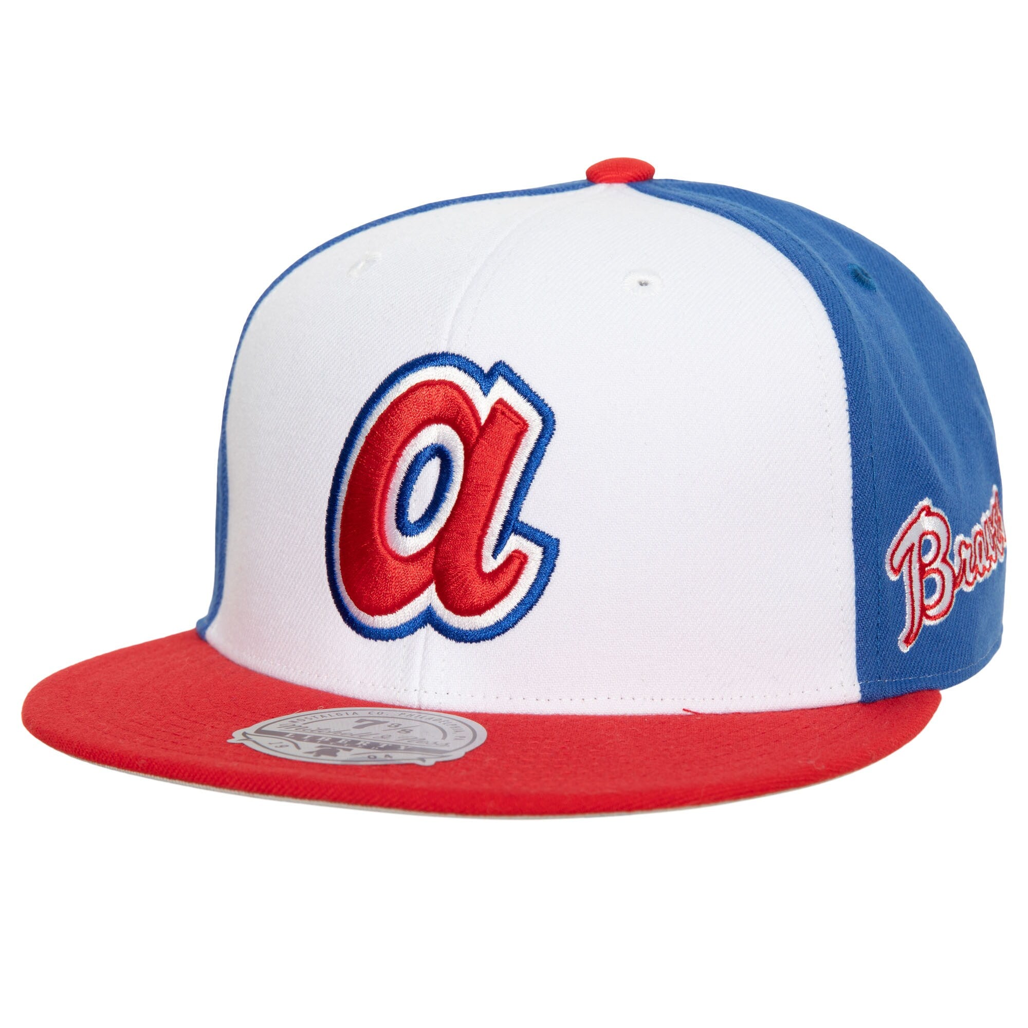 Atlanta Braves Mitchell & Ness Bases Loaded Fitted Hat - White/Red
