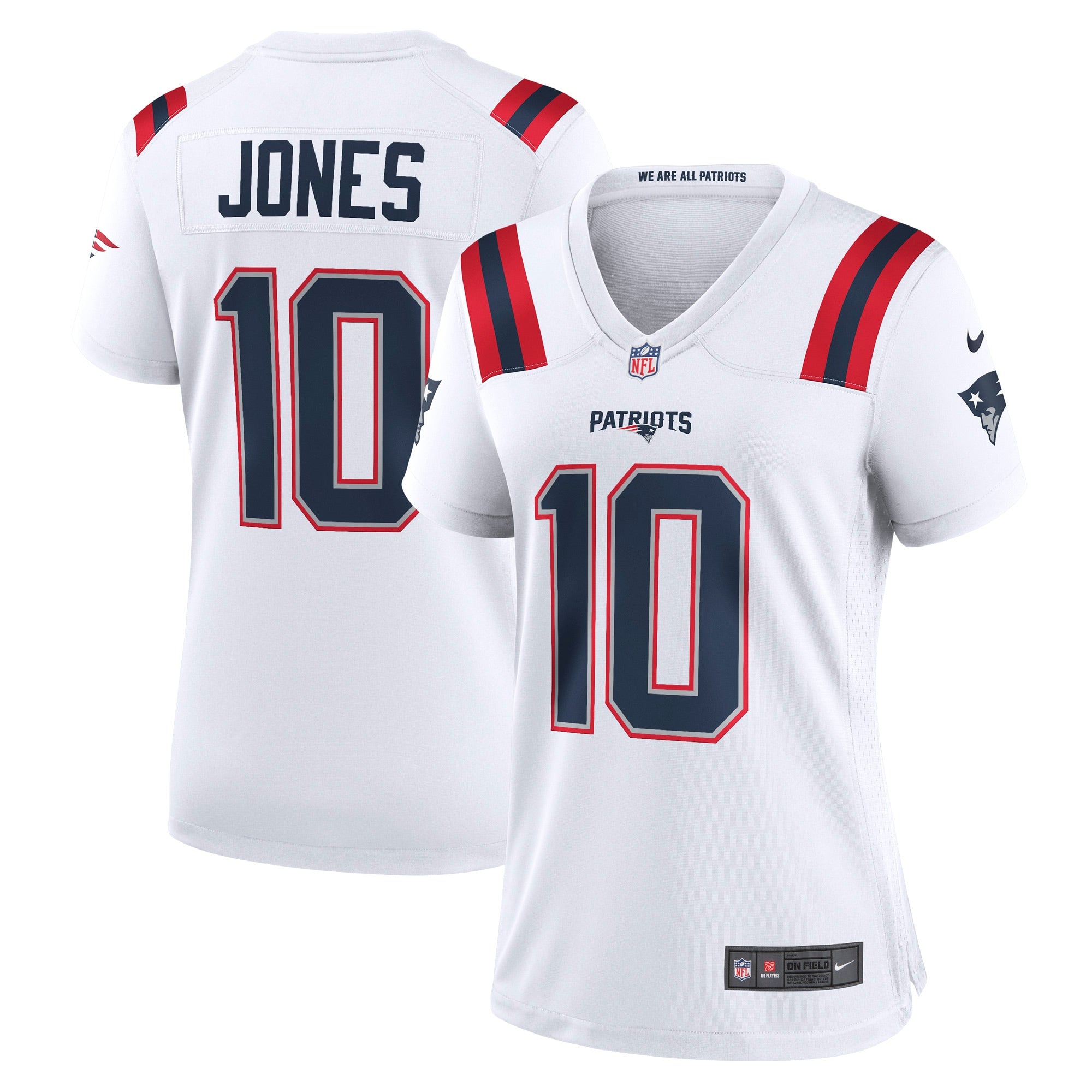 Mac Jones New England Patriots Nike Women s Player Jersey   White