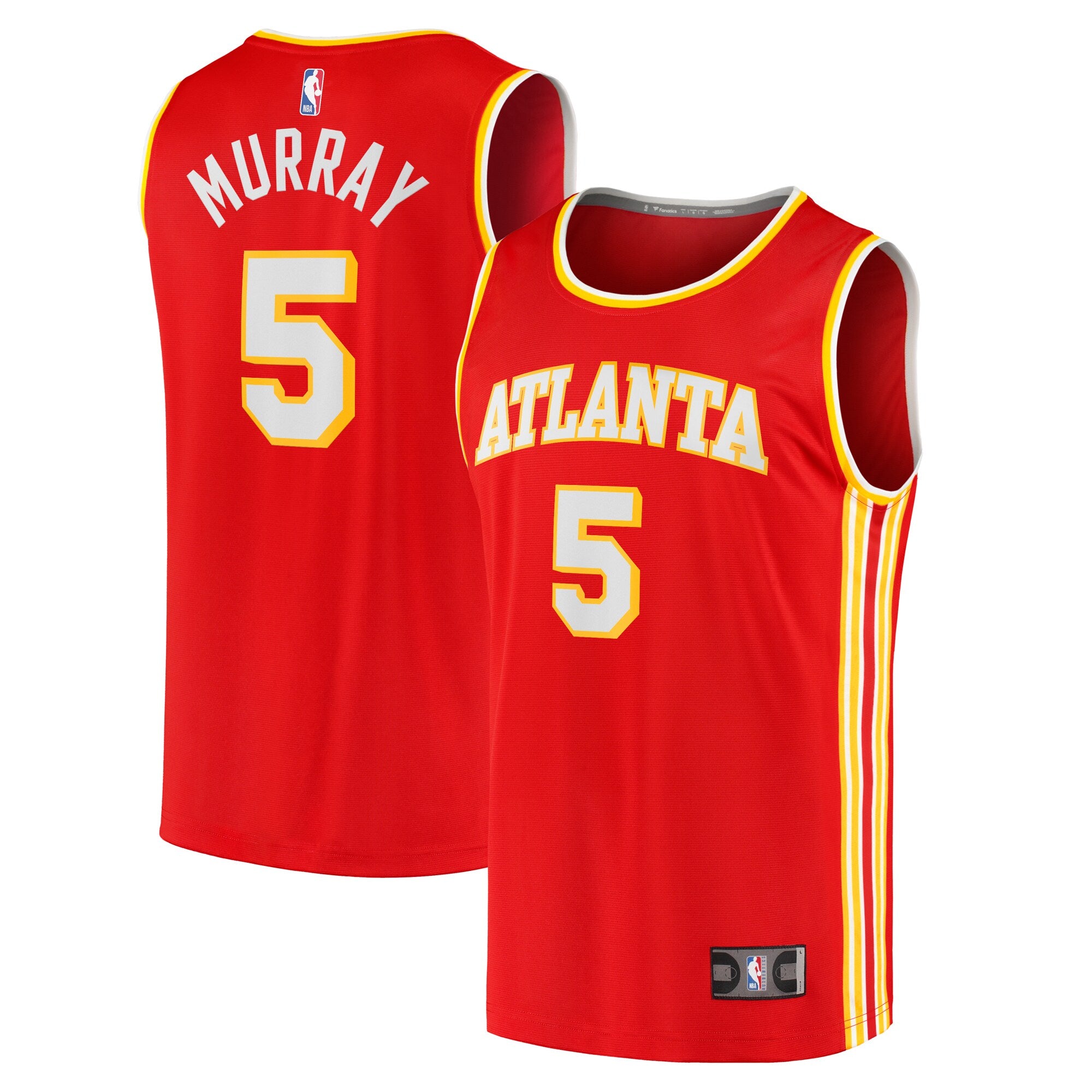 Dejounte Murray Atlanta Hawks, NBA Jerseys Fanatics Branded Fast Break Replica Jersey - Icon Edition - Red