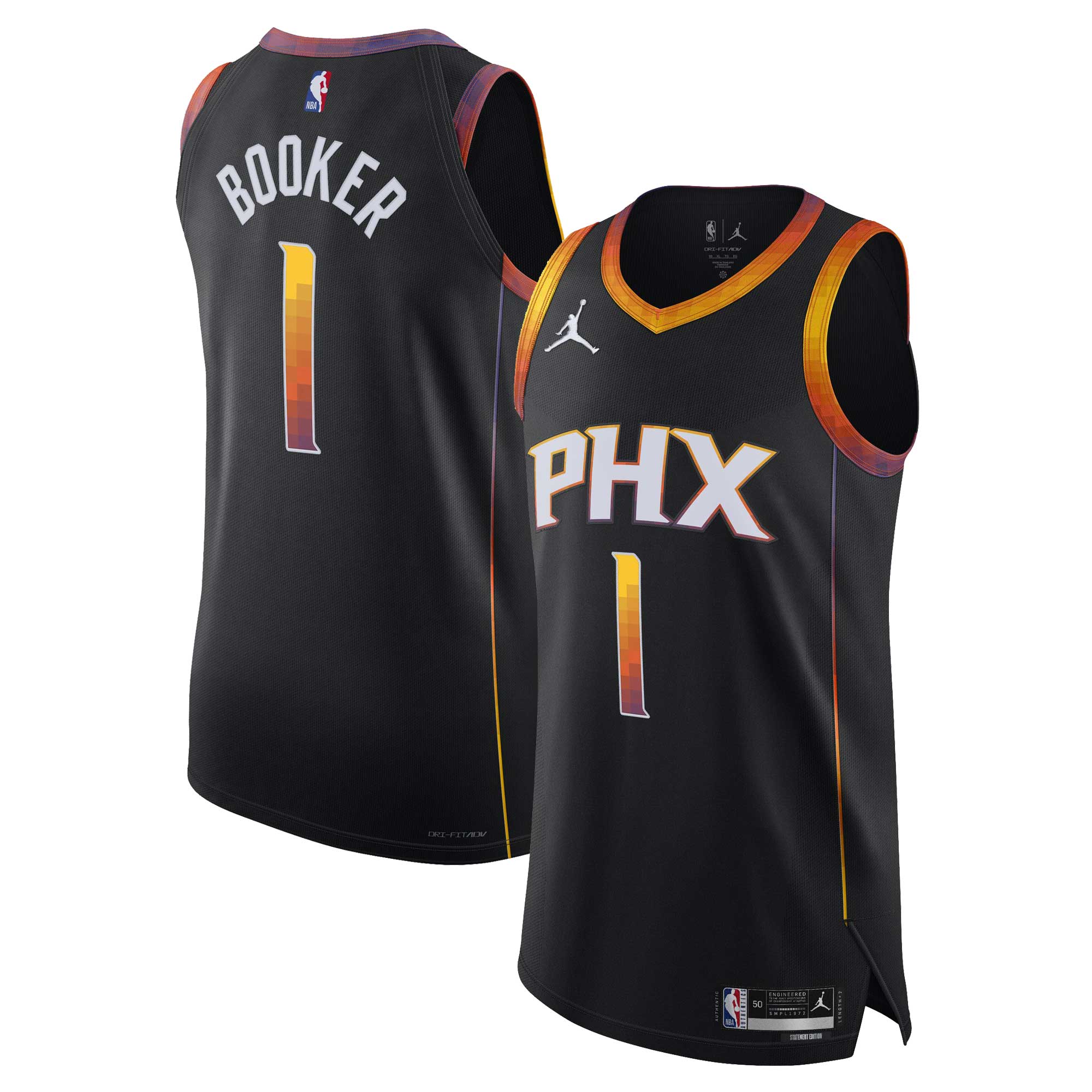 Devin Booker Phoenix Suns Jordans Brand Authentic Player Jersey - Statement Edition - Black