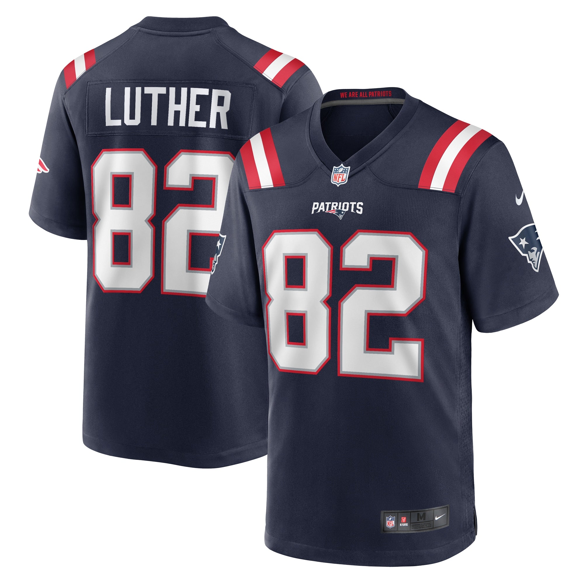 T.J. Luther New England Patriots Nike Team Game Jersey    Navy