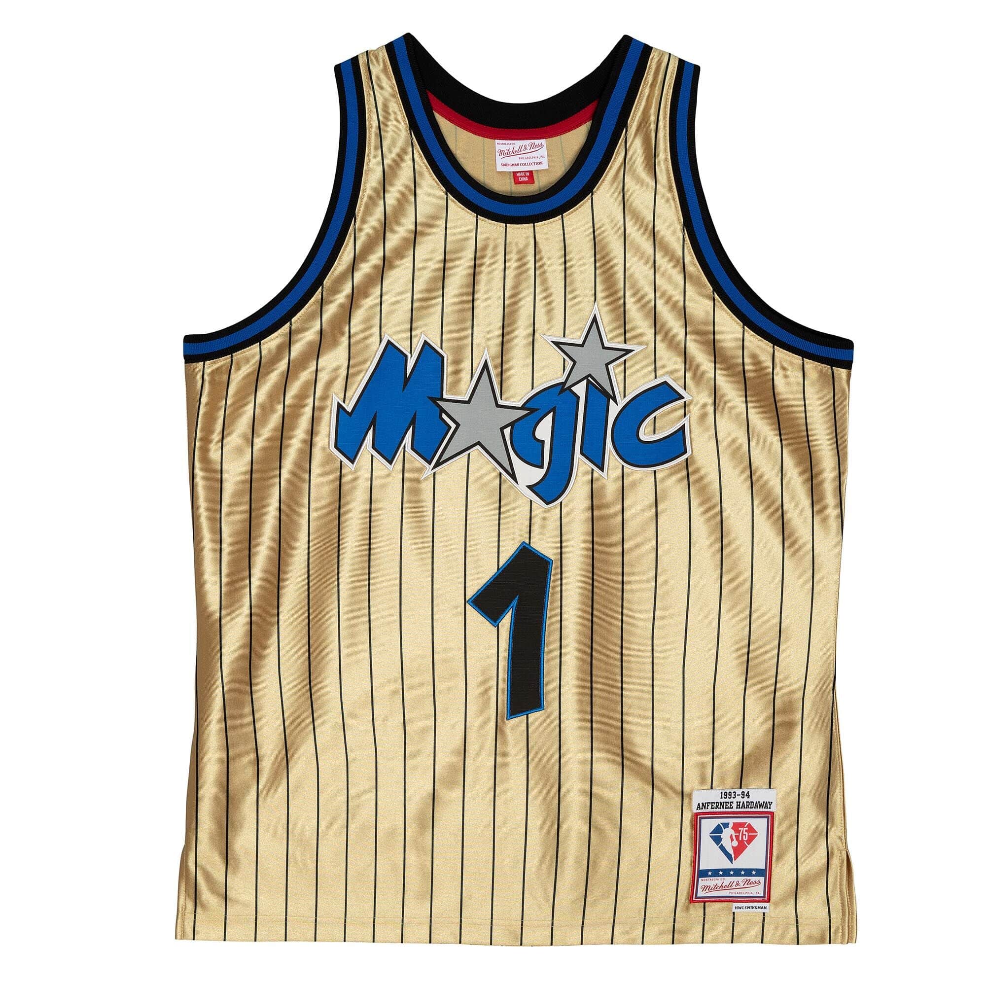 75th Anniversary Gold Swingman Penny Hardaway Orlando Magic 1993-94 Jersey