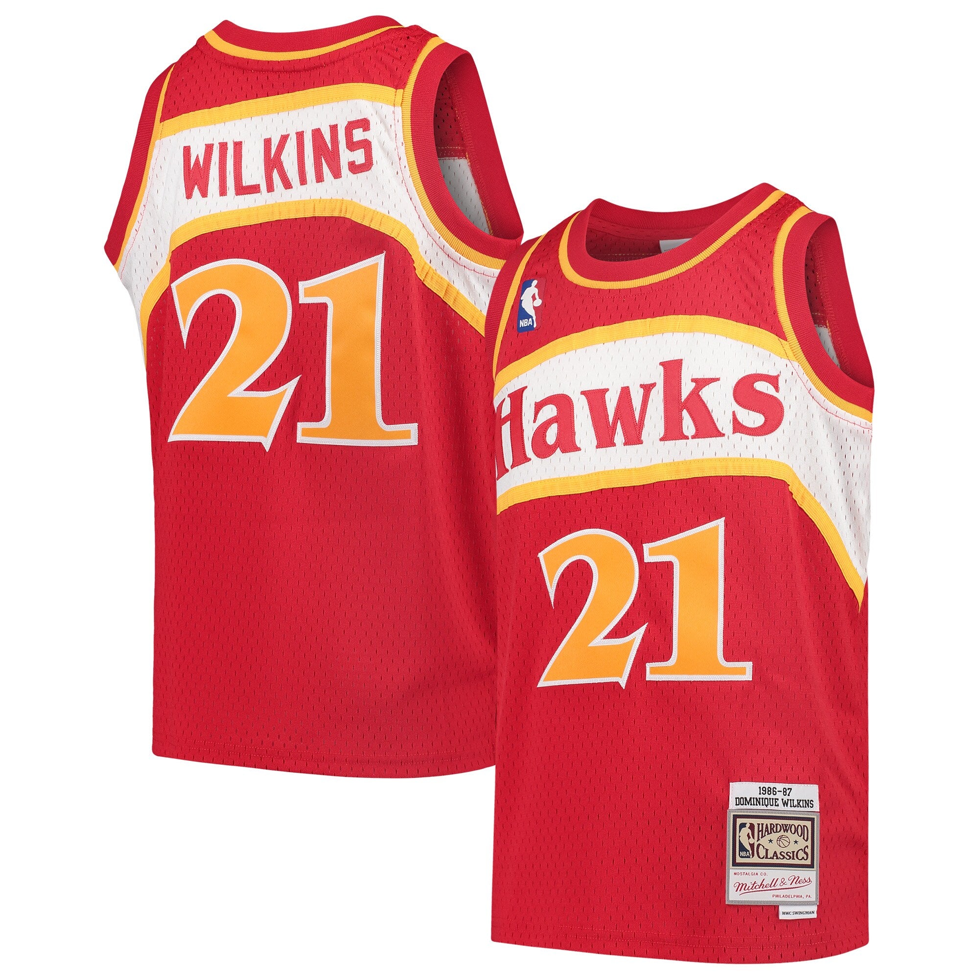 Dominique Wilkins Atlanta Hawks, NBA Jerseys Mitchell & Ness Youth 1986-87 Hardwood Classics Swingman Throwback Jersey - Red
