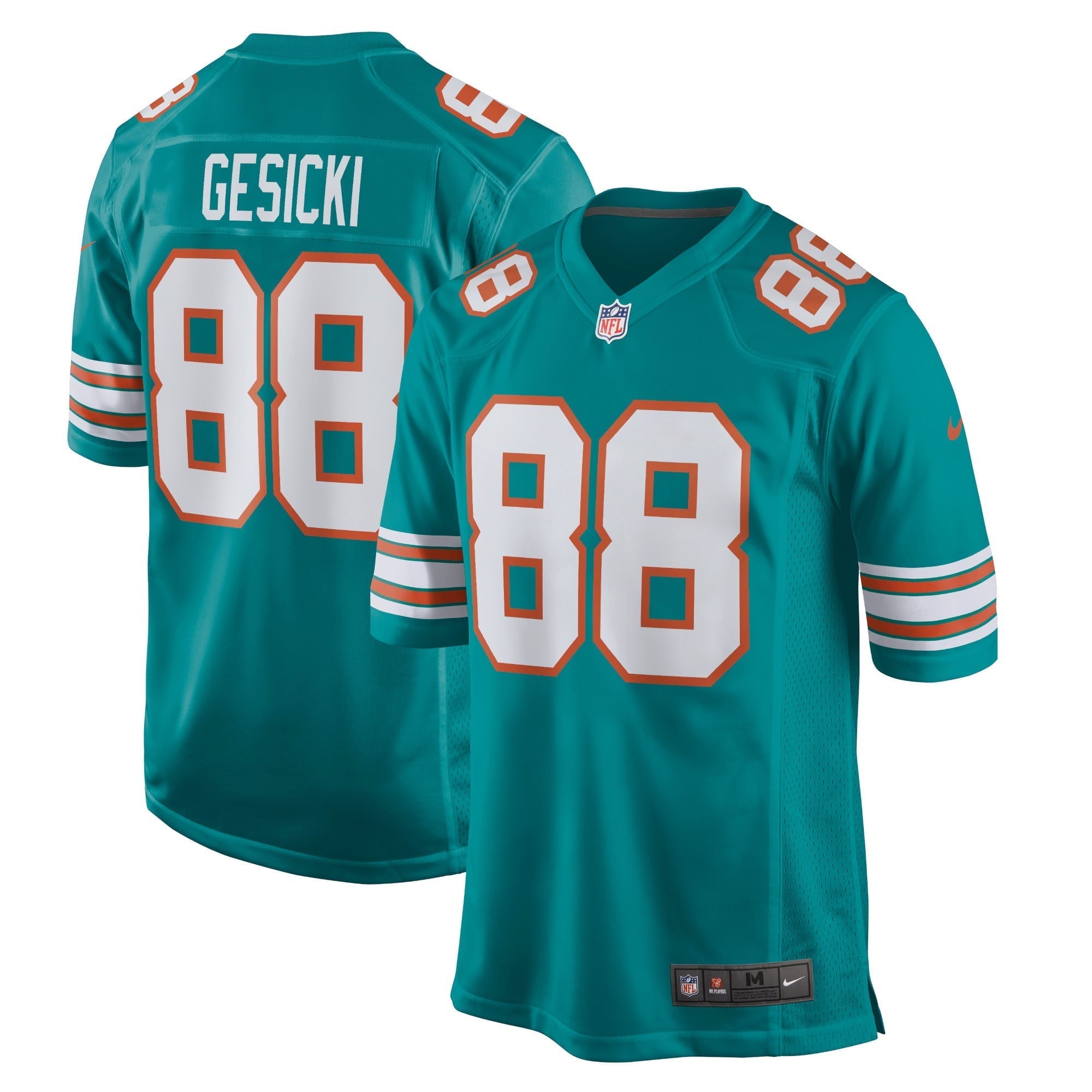 Men s Nike Mike Gesicki Aqua Miami Dolphins Alternate Game Jersey