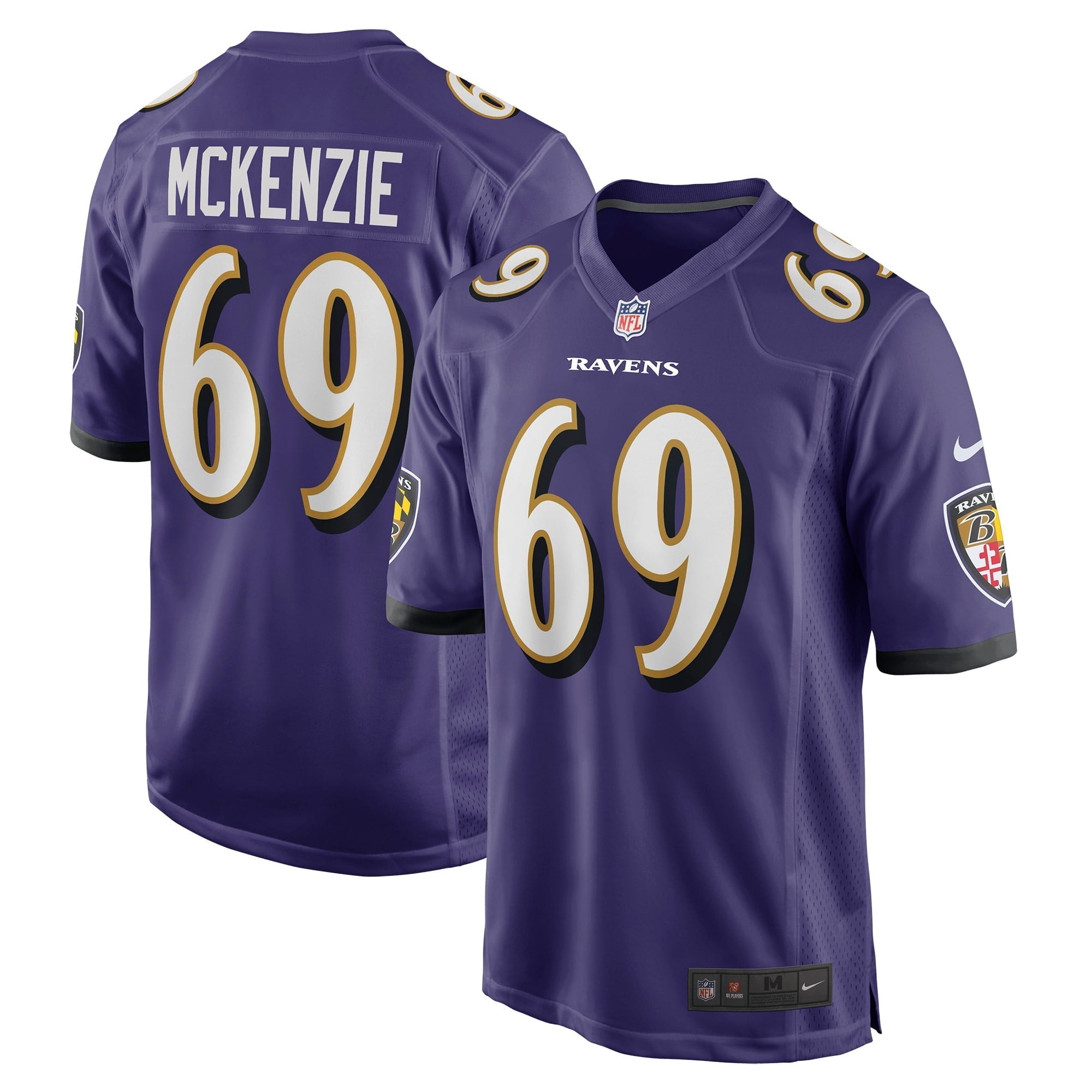 Men s Nike Kahlil McKenzie Purple Baltimore Ravens Game Jersey