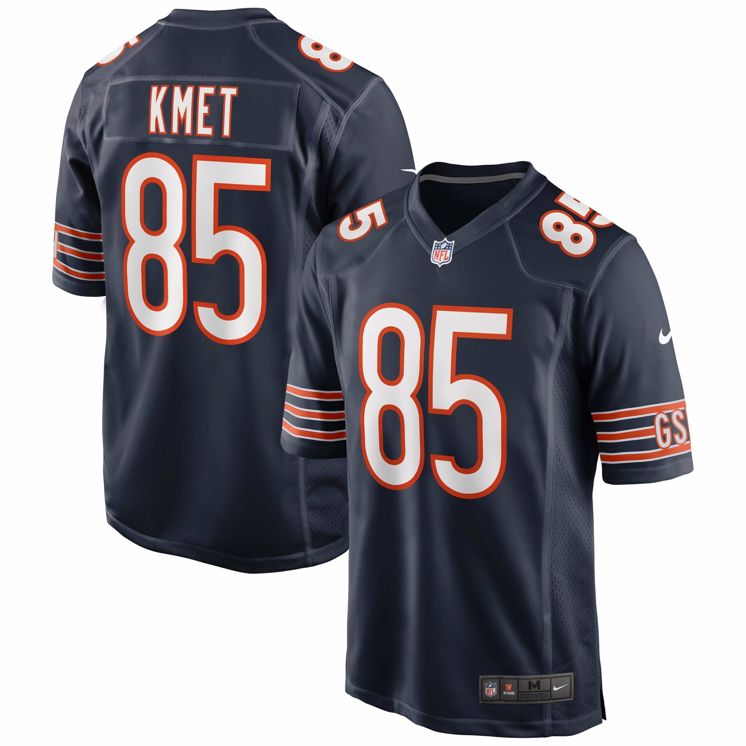 Men s Nike Cole Kmet Navy Chicago Bears Player Game Jersey