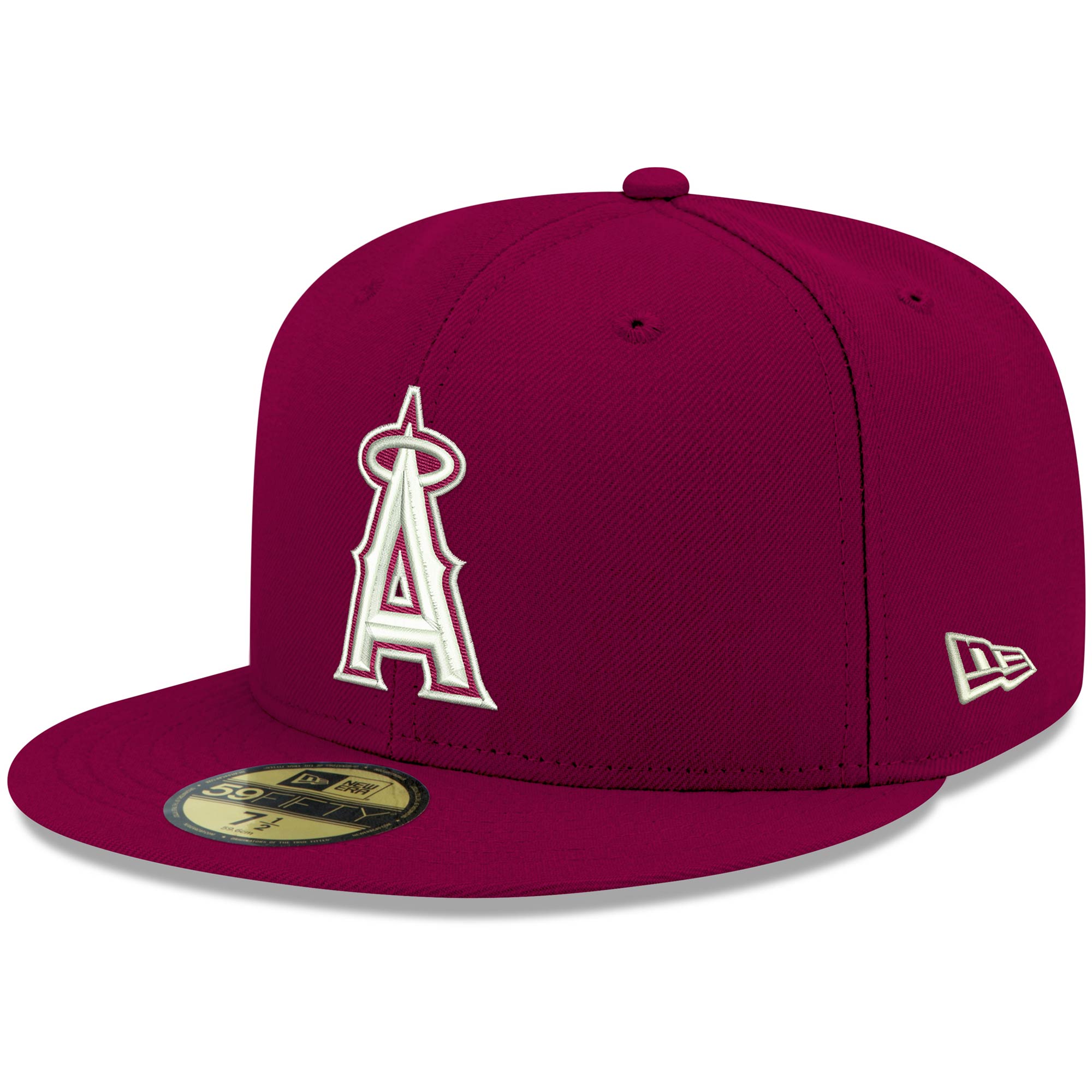 Los Angeles Angels New Era White Logo 59FIFTY Fitted Hat - Cardinal