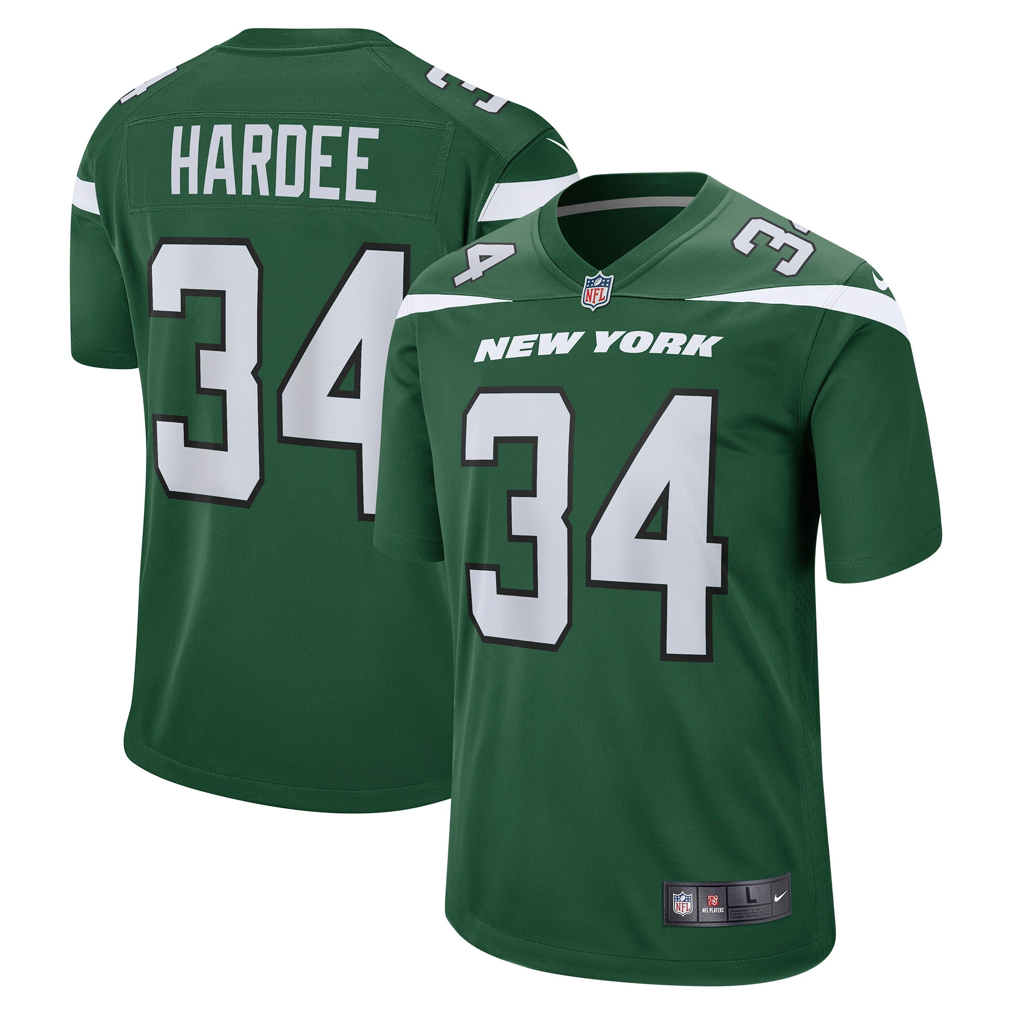 Men s Nike Justin Hardee Gotham Green New York Jets Game Jersey