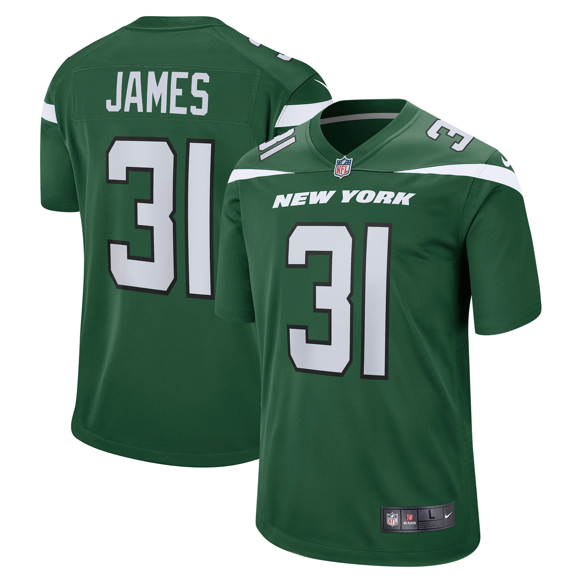 Men s Nike Craig James Gotham Green New York Jets Game Player Jersey