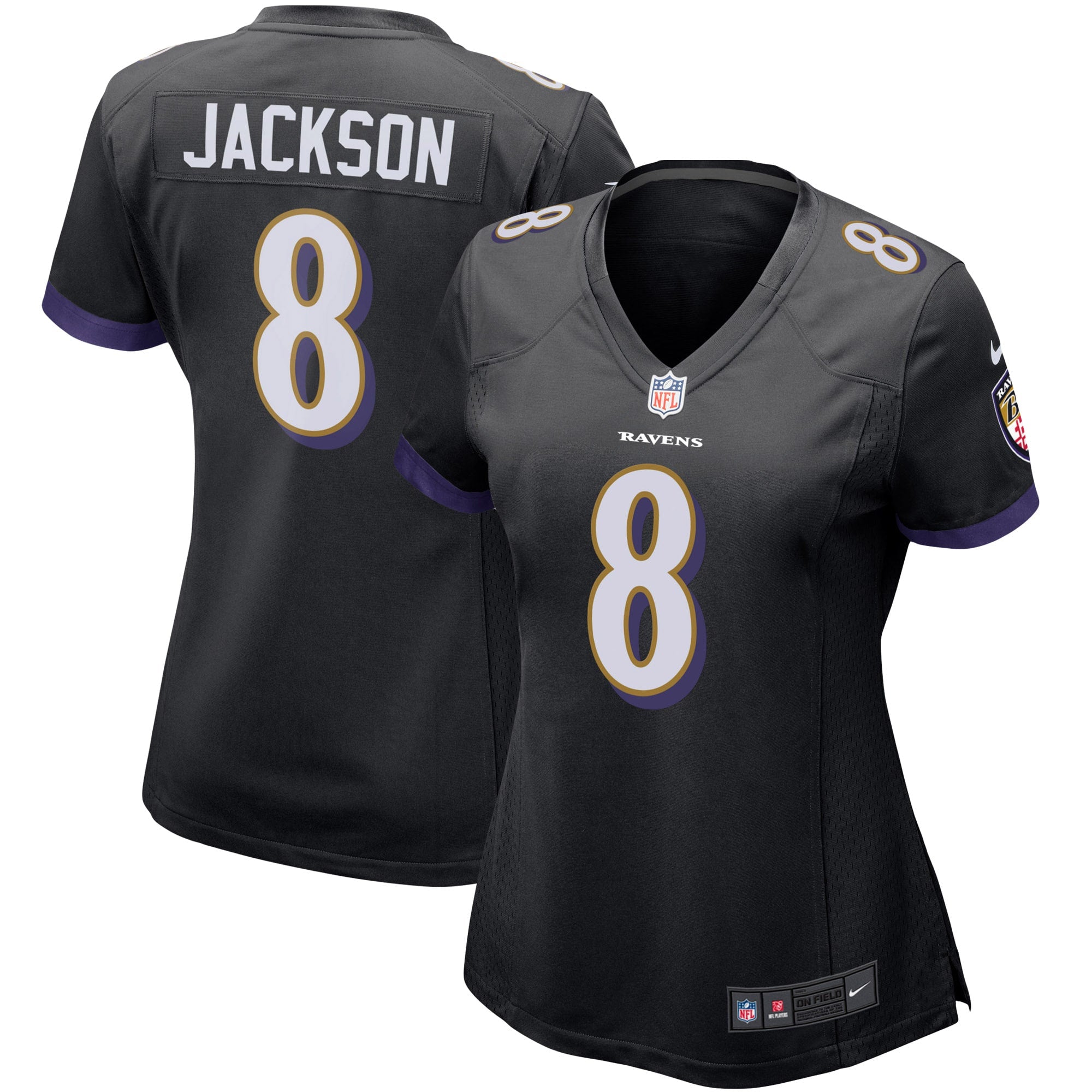 Lamar Jackson Baltimore Ravens Nike Women s Game Jersey   Black