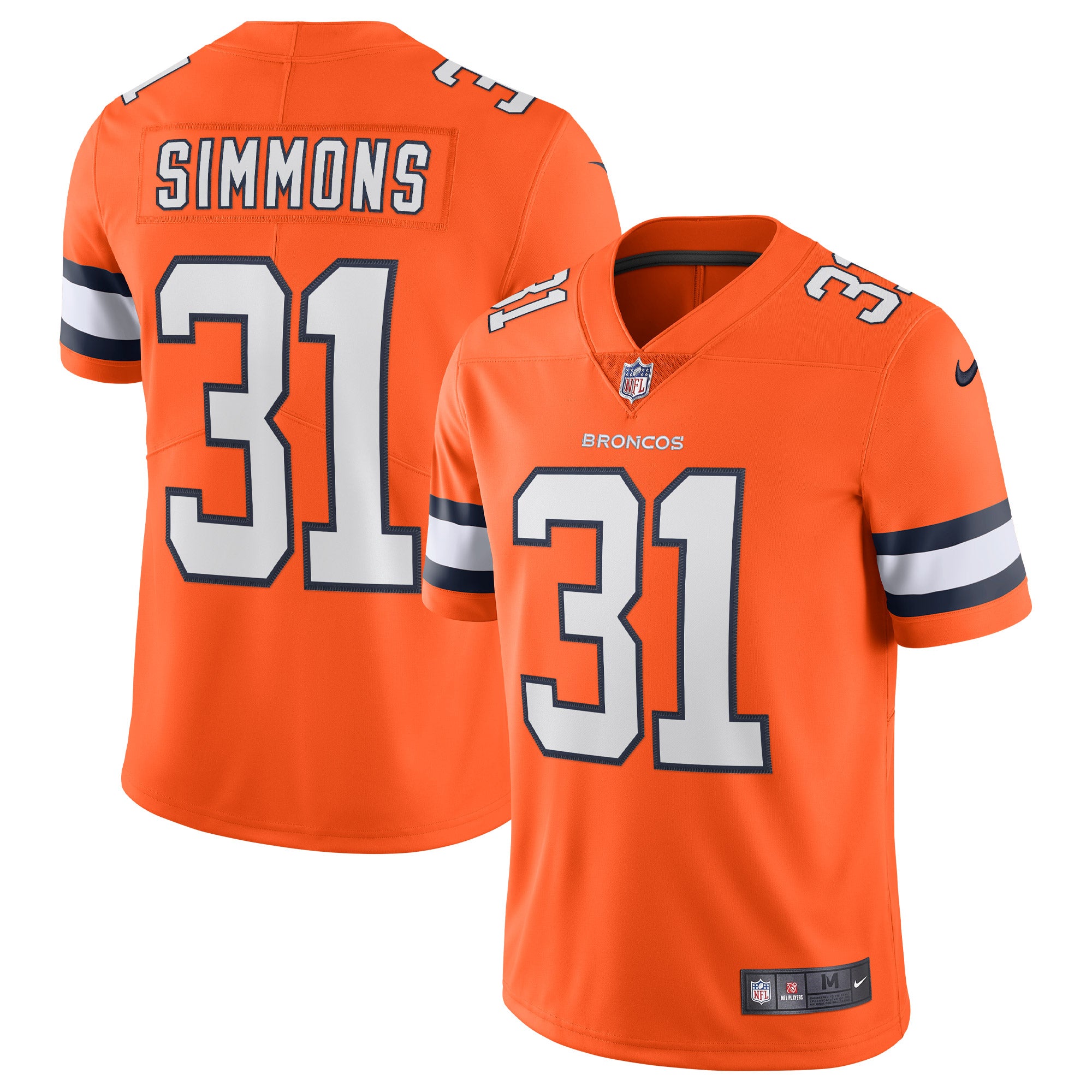 Justin Simmons Denver Broncos Nike Alternate Vapor Limited Jersey   Orange