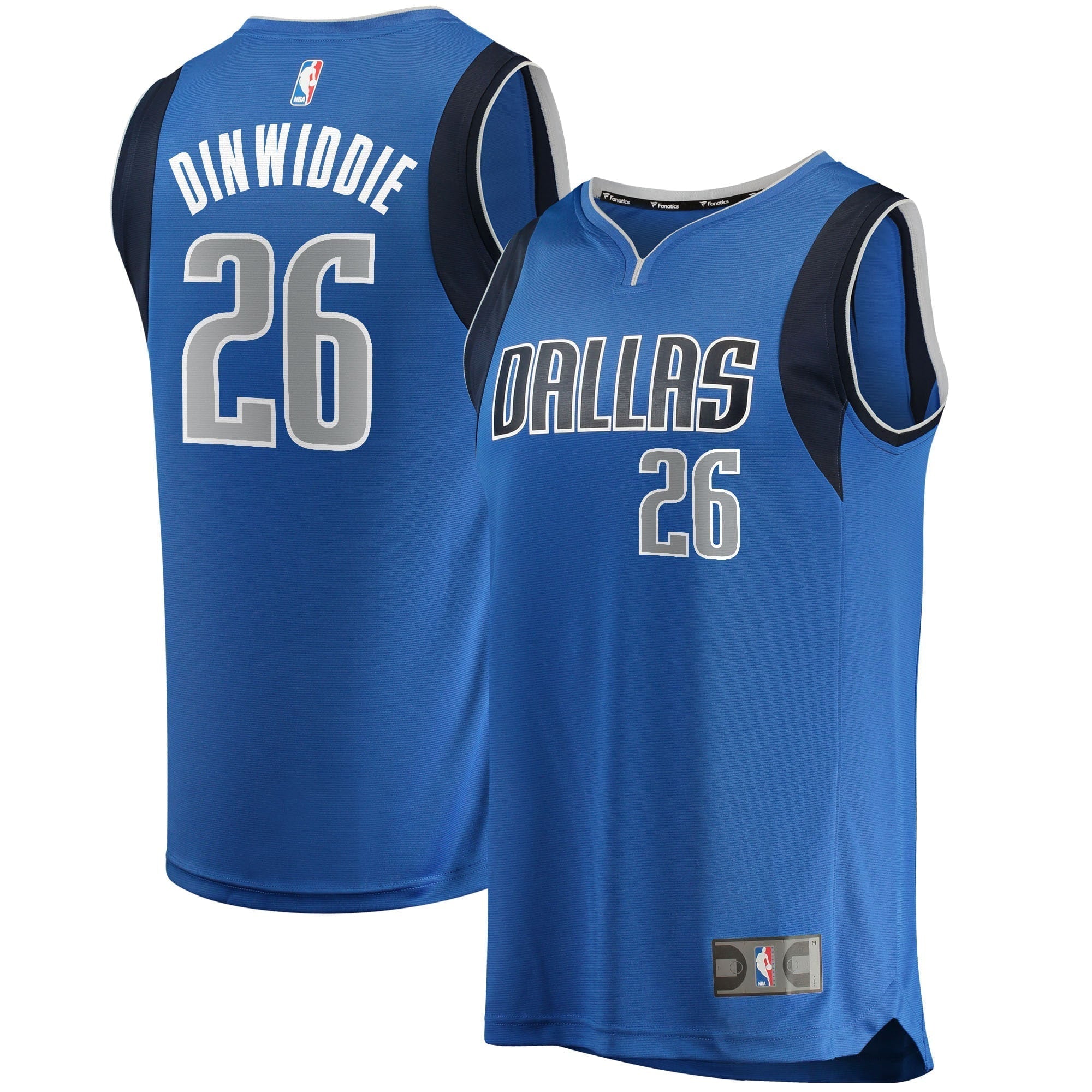 Men's Fanatics Branded Spencer Dinwiddie Blue Dallas Mavericks 2021/22 Fast Break Replica Jersey - Icon Edition