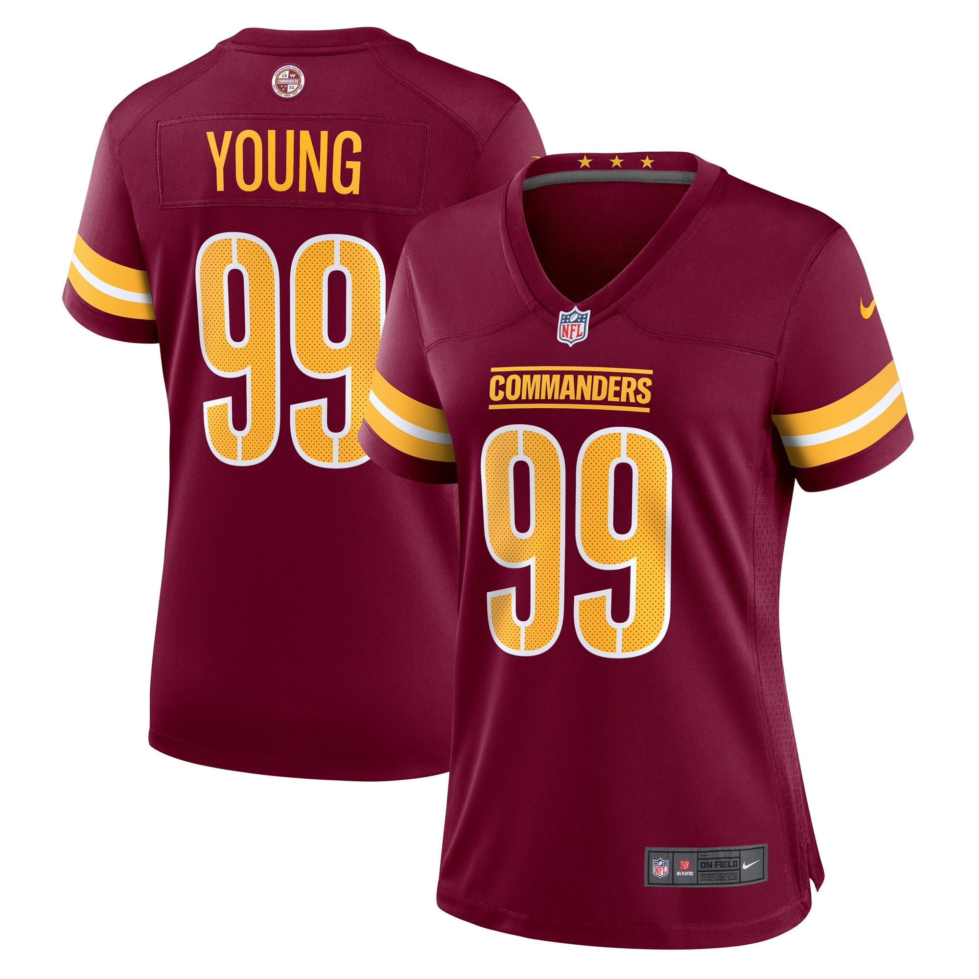 Chase Young Washington Commanders Nike Women s Player Jersey   Burgundy