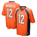 Men s Nike Montrell Washington Orange Denver Broncos Game Player Jersey