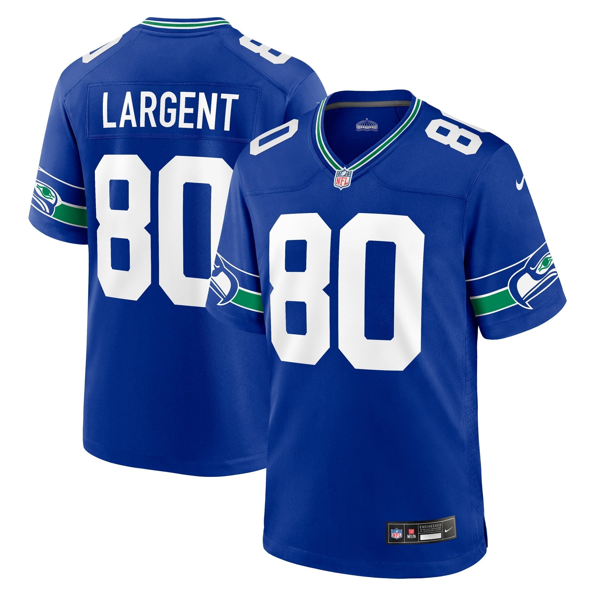 Men s Nike Steve Largent Royal Seattle Seahawks Throwback Retired Player Game Jersey