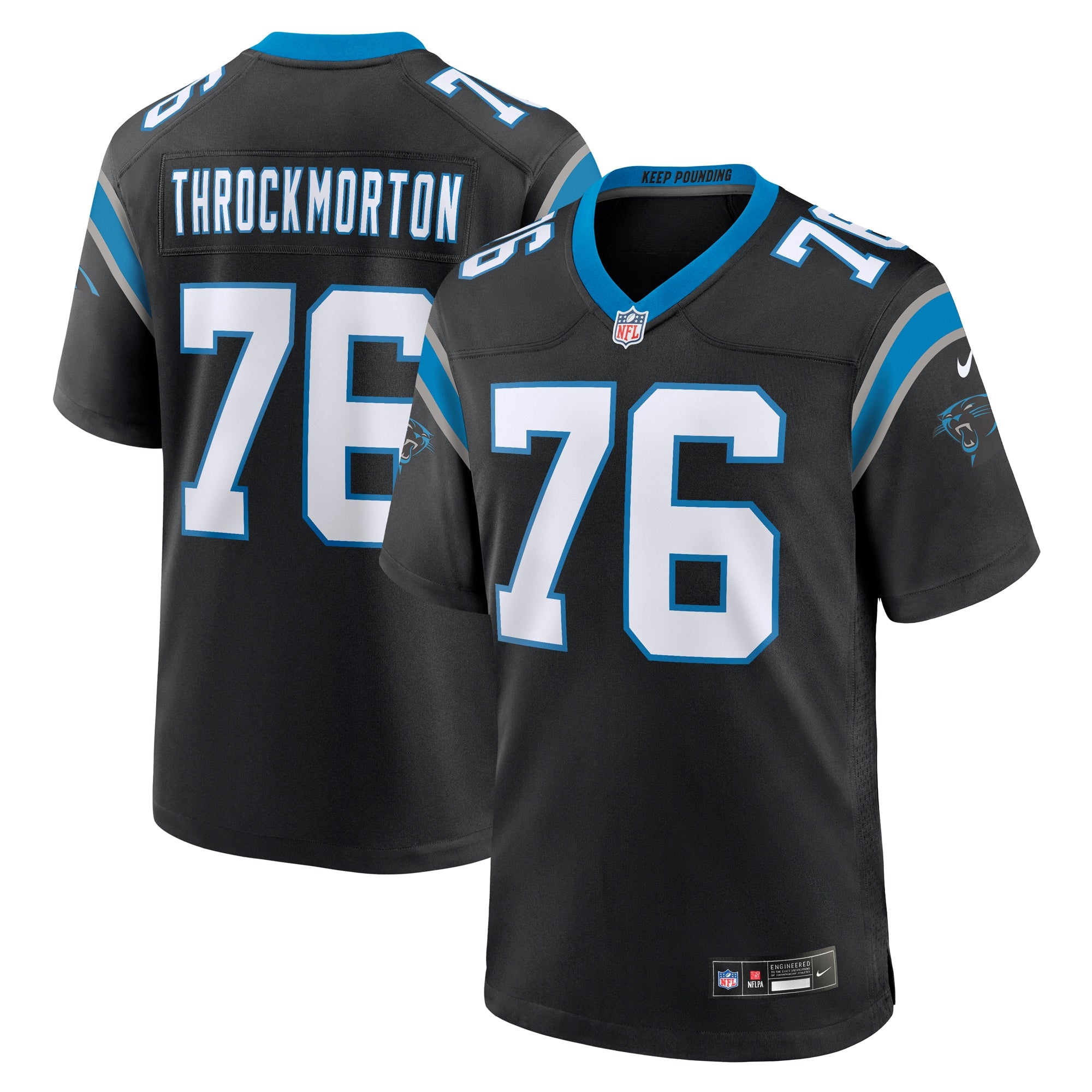 Calvin Throckmorton Carolina Panthers Nike Team Game Jersey    Black