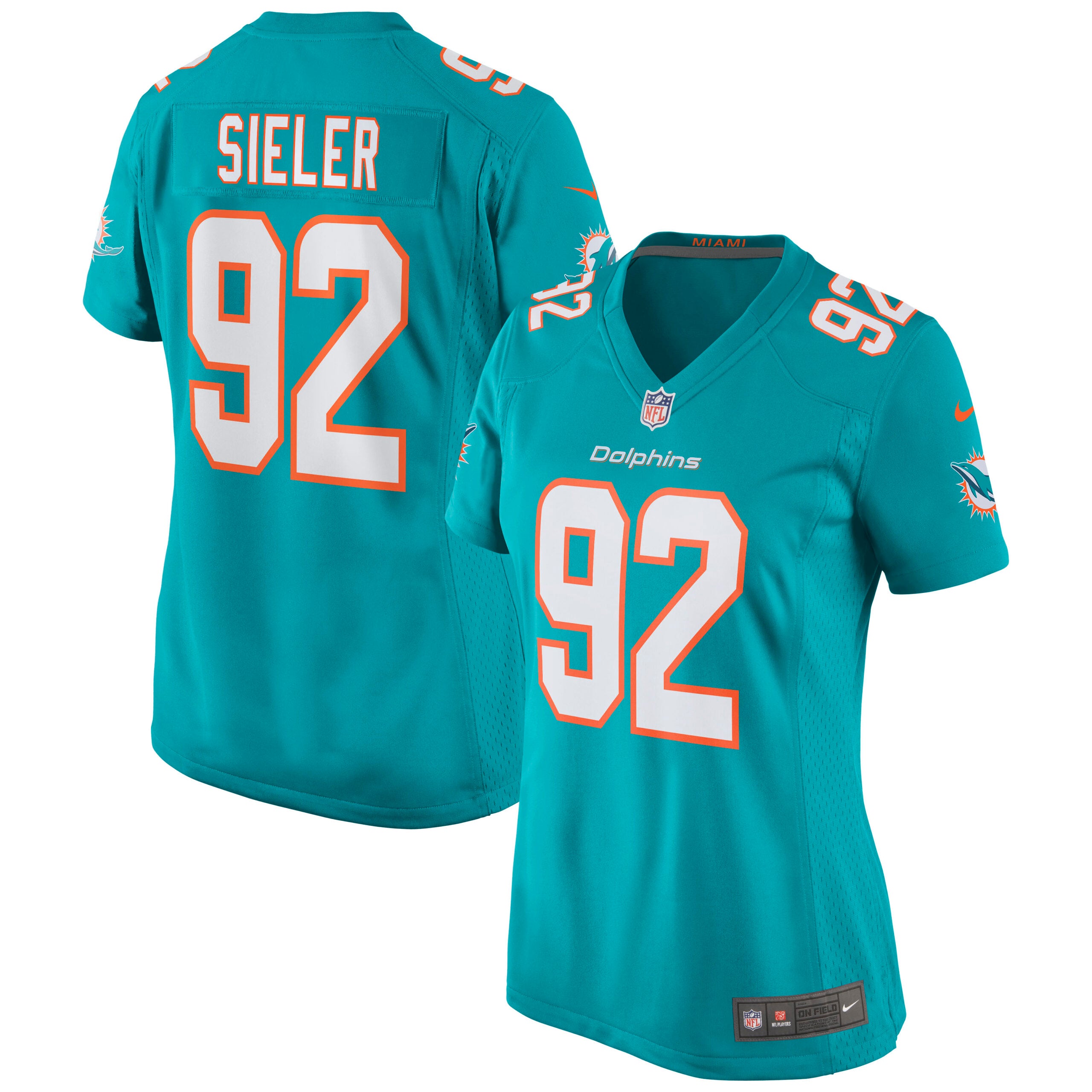 Zach Sieler Miami Dolphins Nike Women s Game Jersey   Aqua