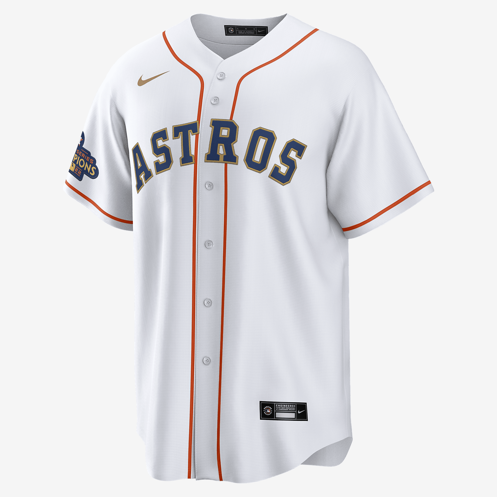 MLB Houston Astros 2022 World Series Champions Gold (Alex Bregman) Men's Replica Baseball Jersey - White/Gold