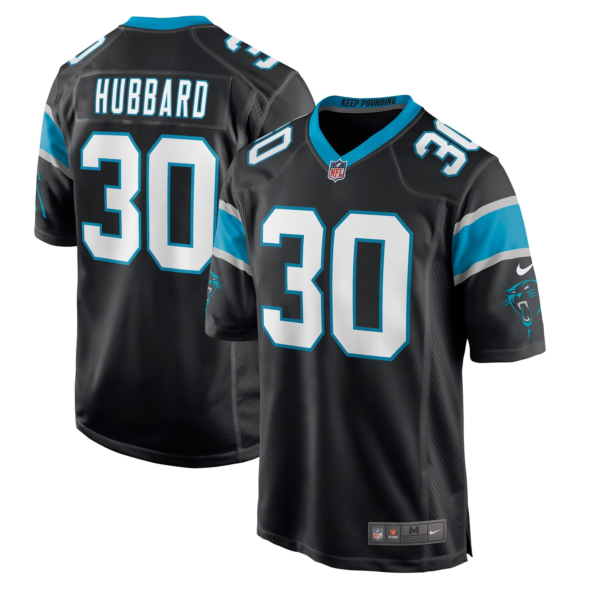 Chuba Hubbard Carolina Panthers Nike Game Jersey   Black
