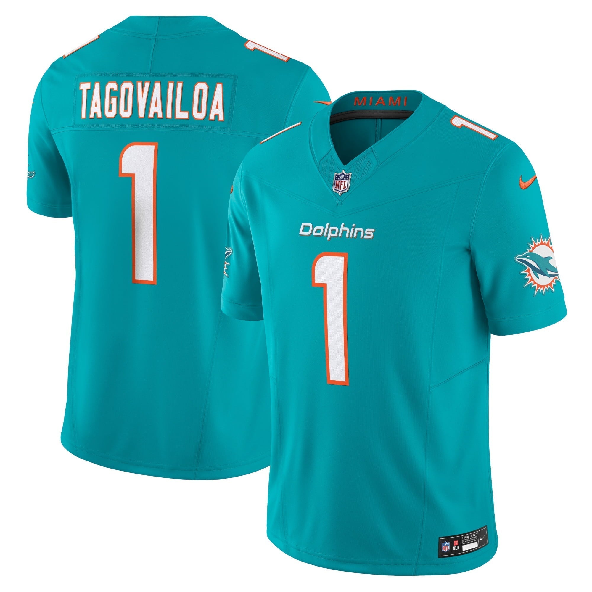 Men s Nike Tua Tagovailoa Aqua Miami Dolphins Vapor F.U.S.E. Limited Jersey