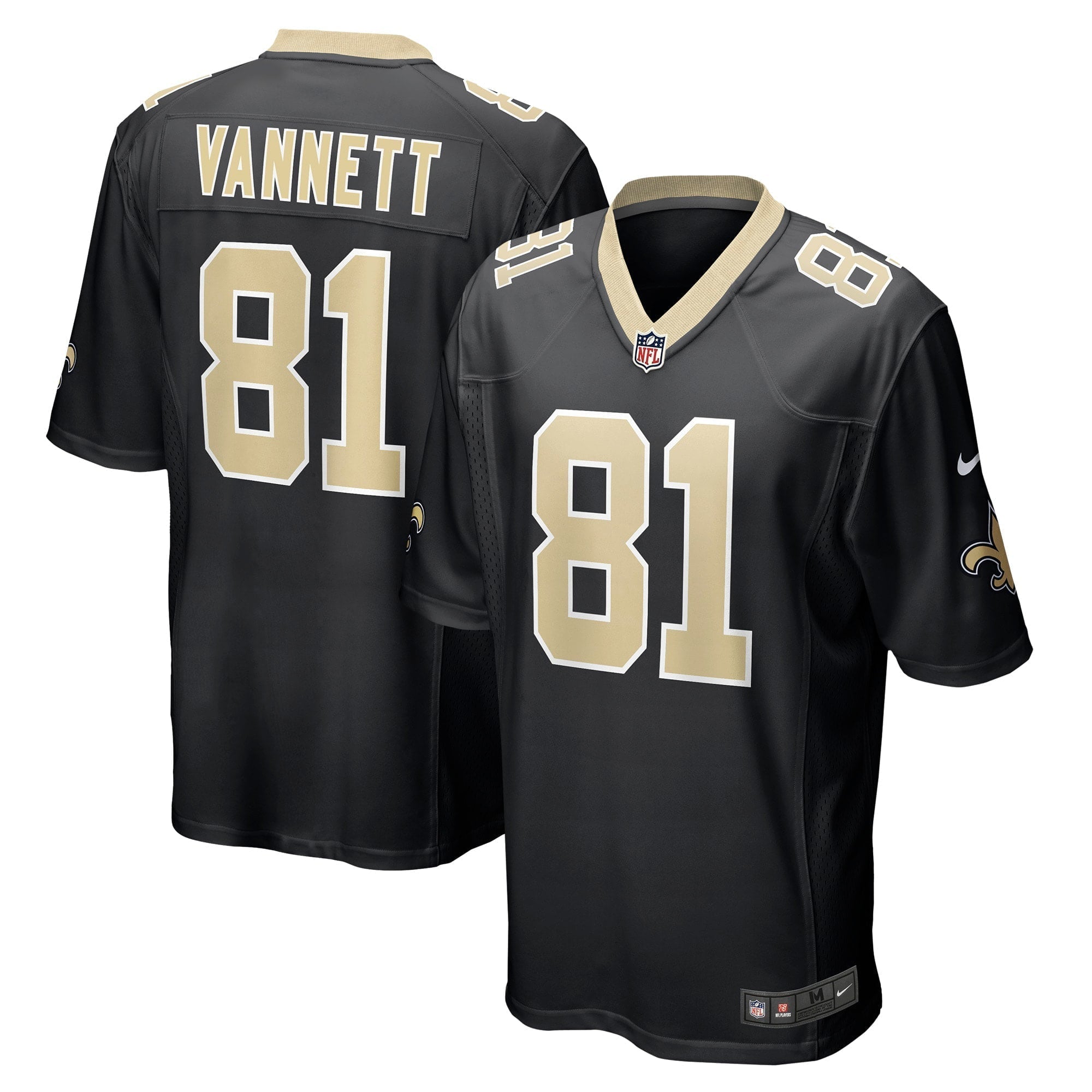 Men s Nike Nick Vannett Black New Orleans Saints Game Jersey