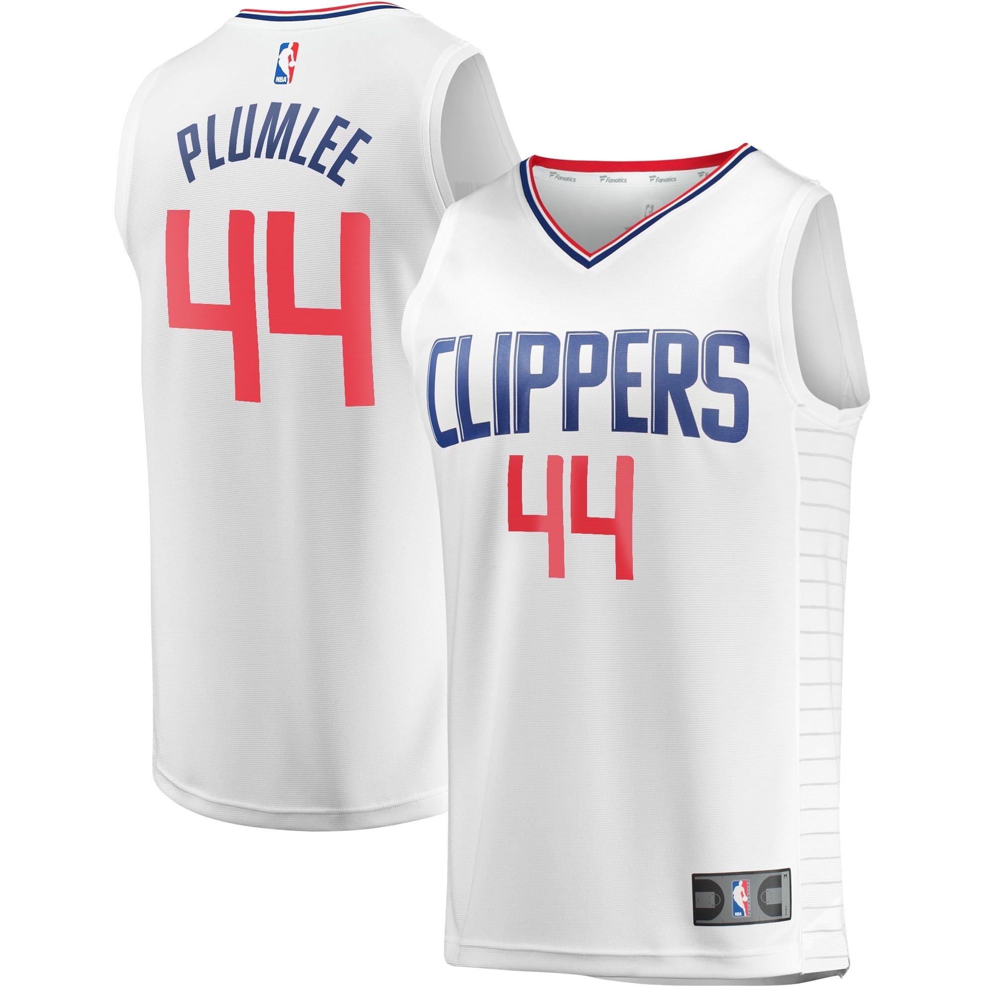 Youth Fanatics Branded Mason Plumlee White LA Clippers Fast Break Player Jersey - Association Edition