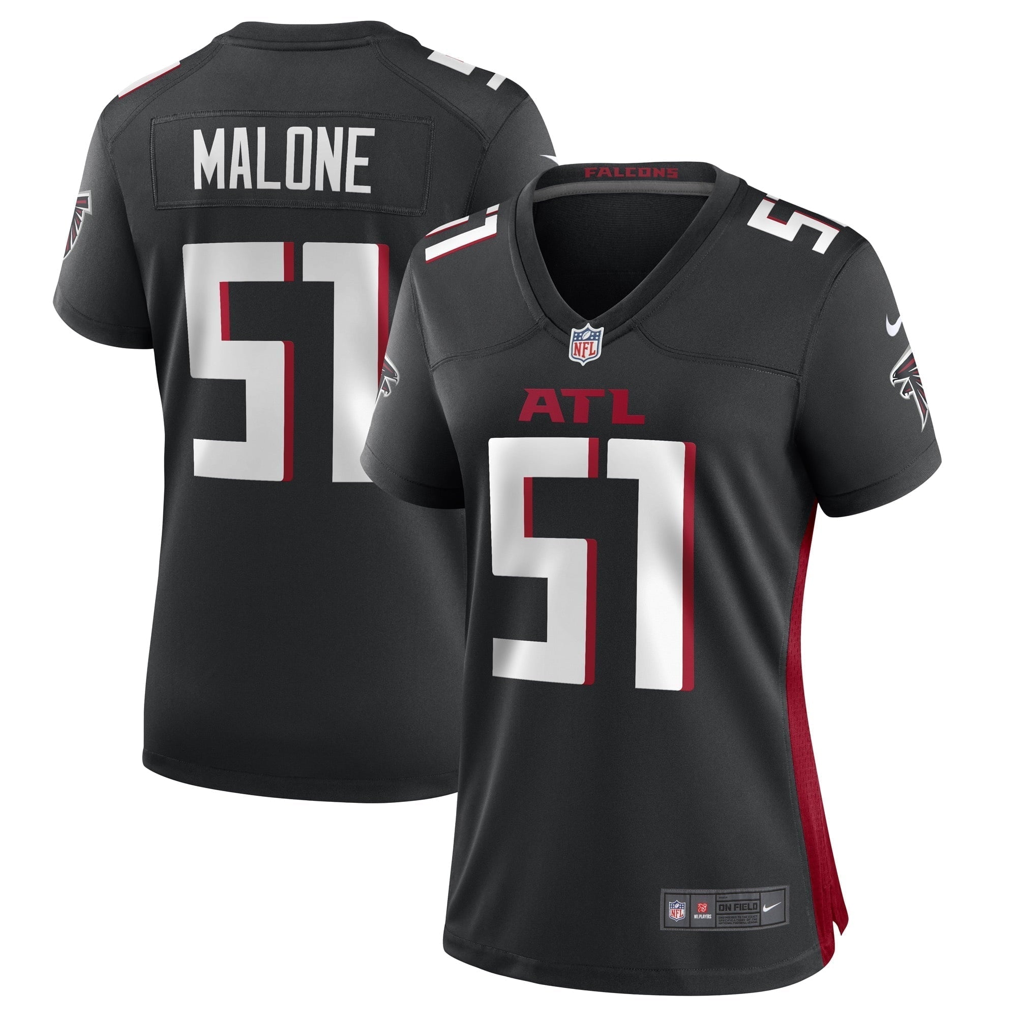 Women s Nike Black DeAngelo Malone Atlanta Falcons Game Player Jersey